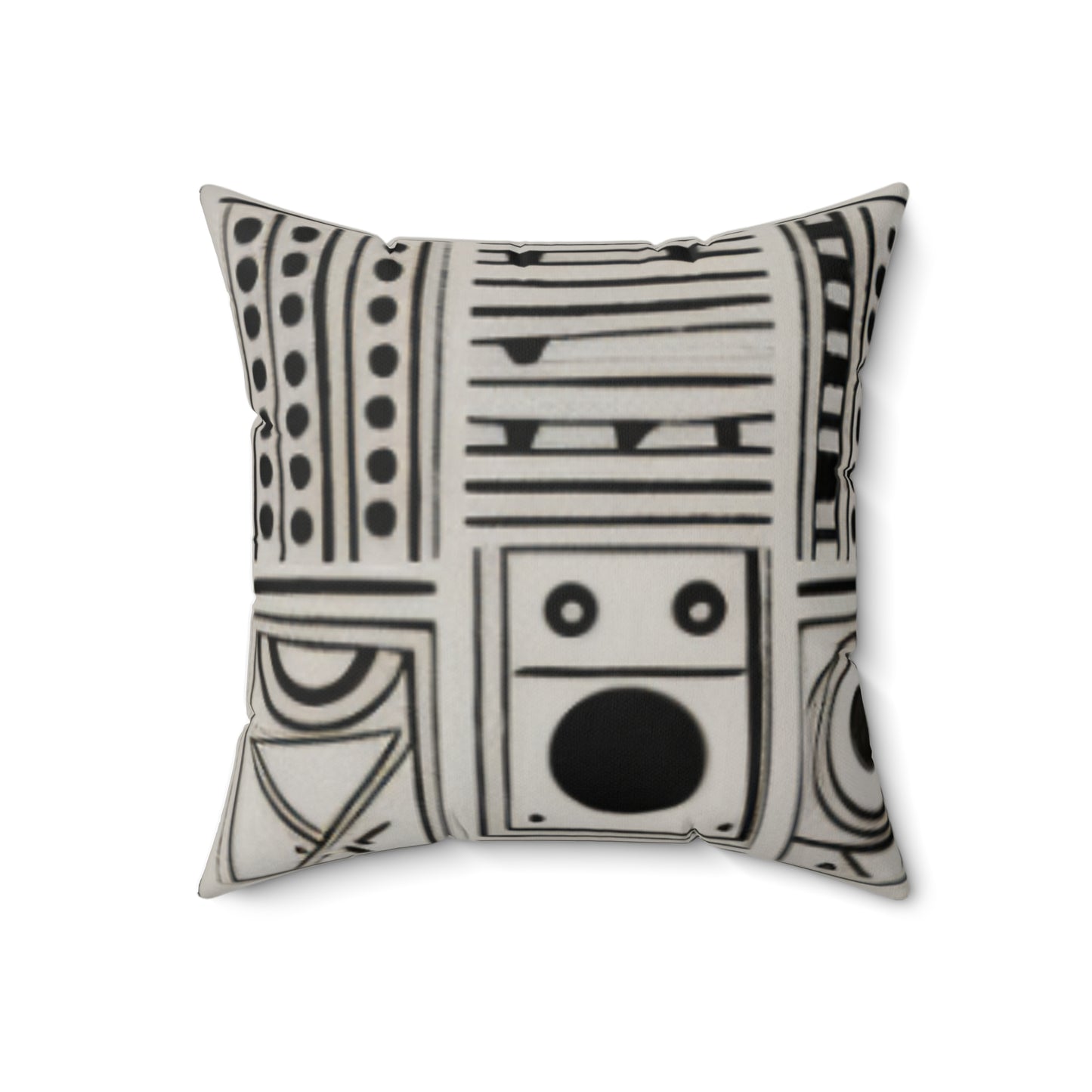 African Mud Cloth Design Square Pillow