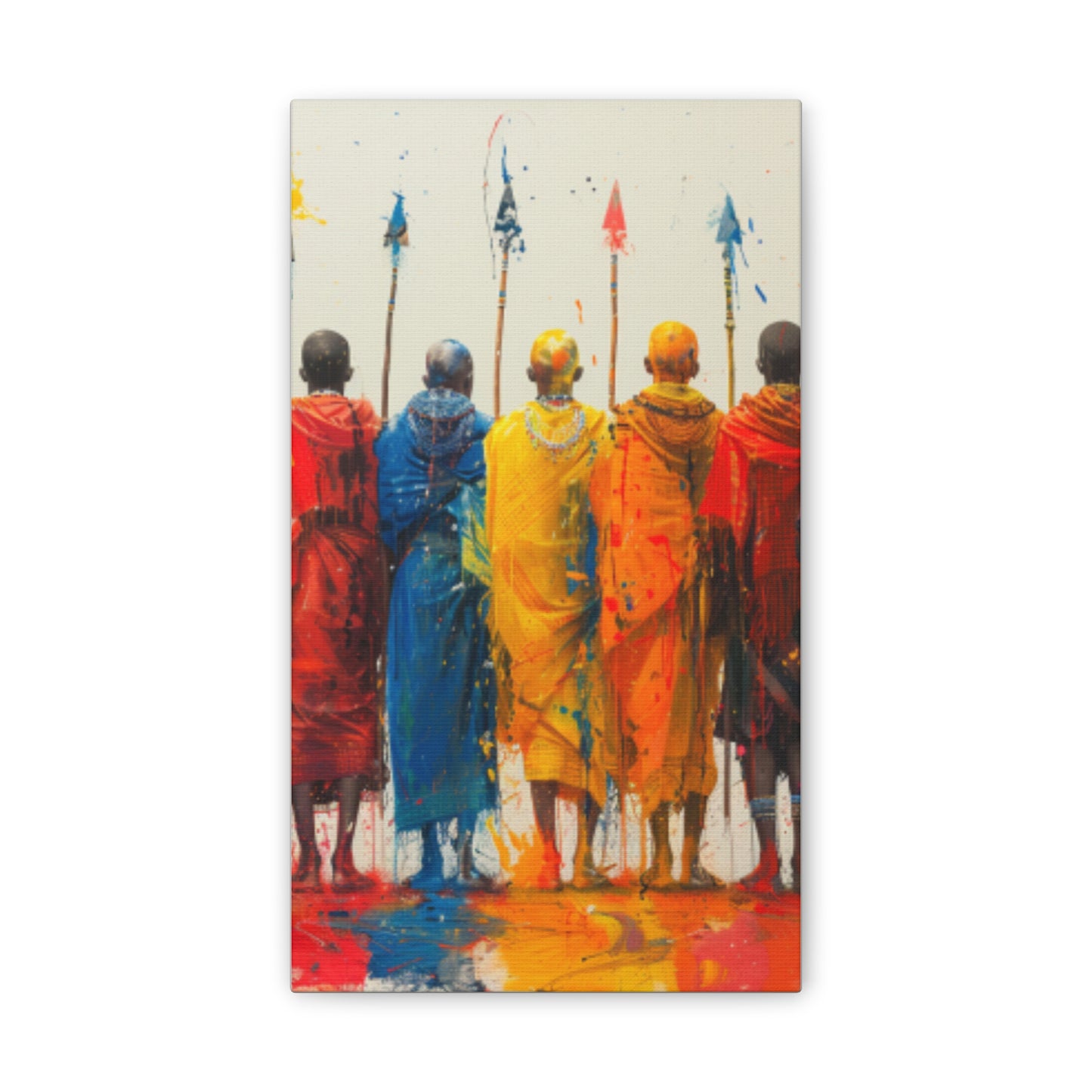 Masai Warriors Abstract Canvas Print