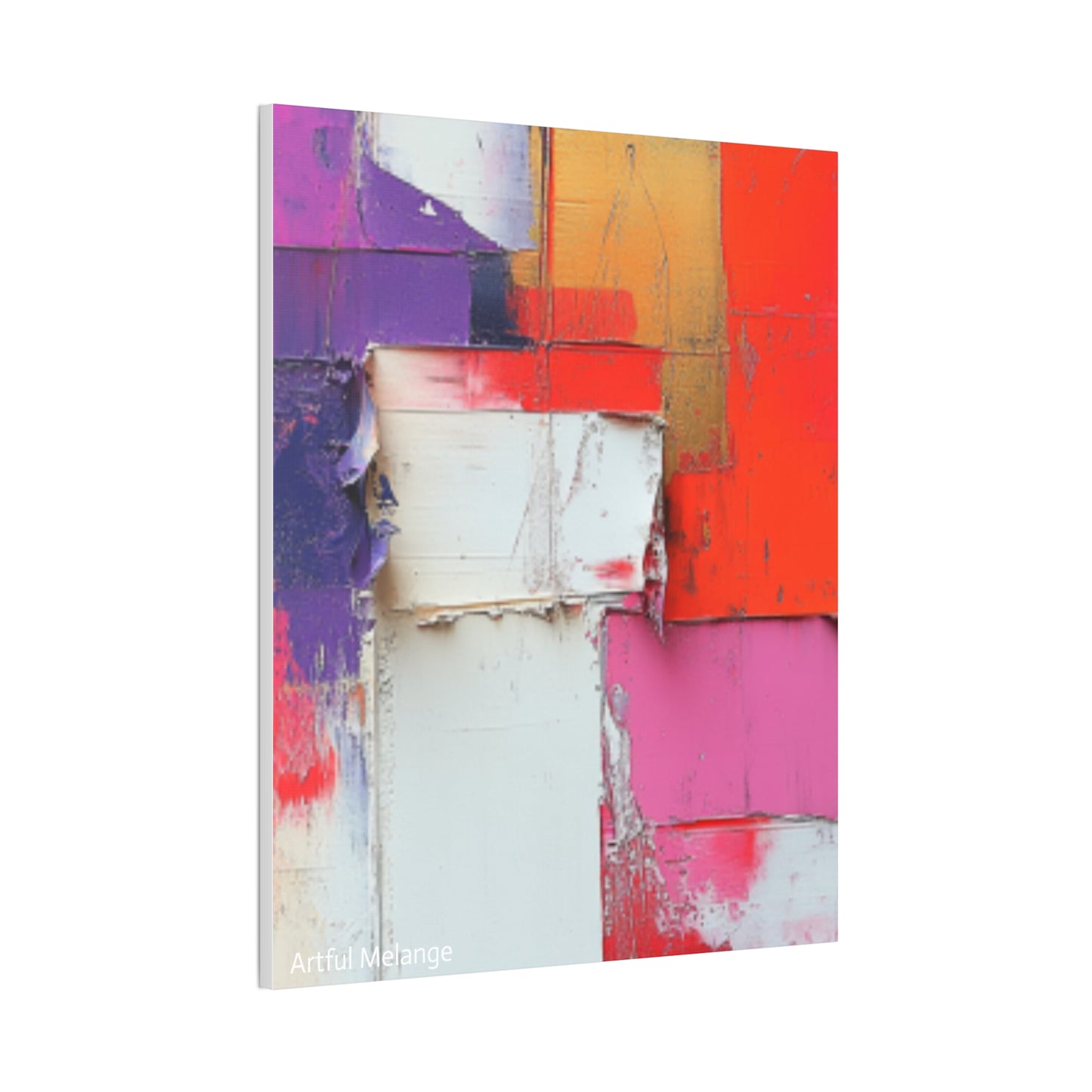 Acrylic Abstract Canvas Print - Homage to the Divine Nine/Red White Purple and Gold 1