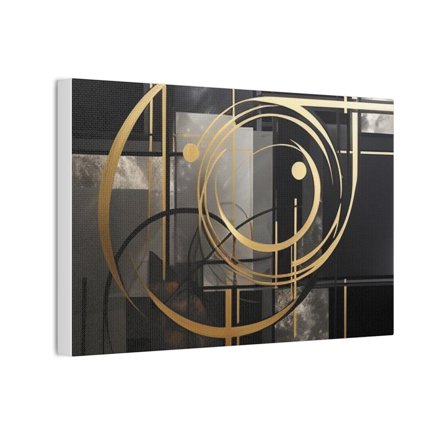 Gold and Black Elegance: A Symphony of Sophistication Canvas Print