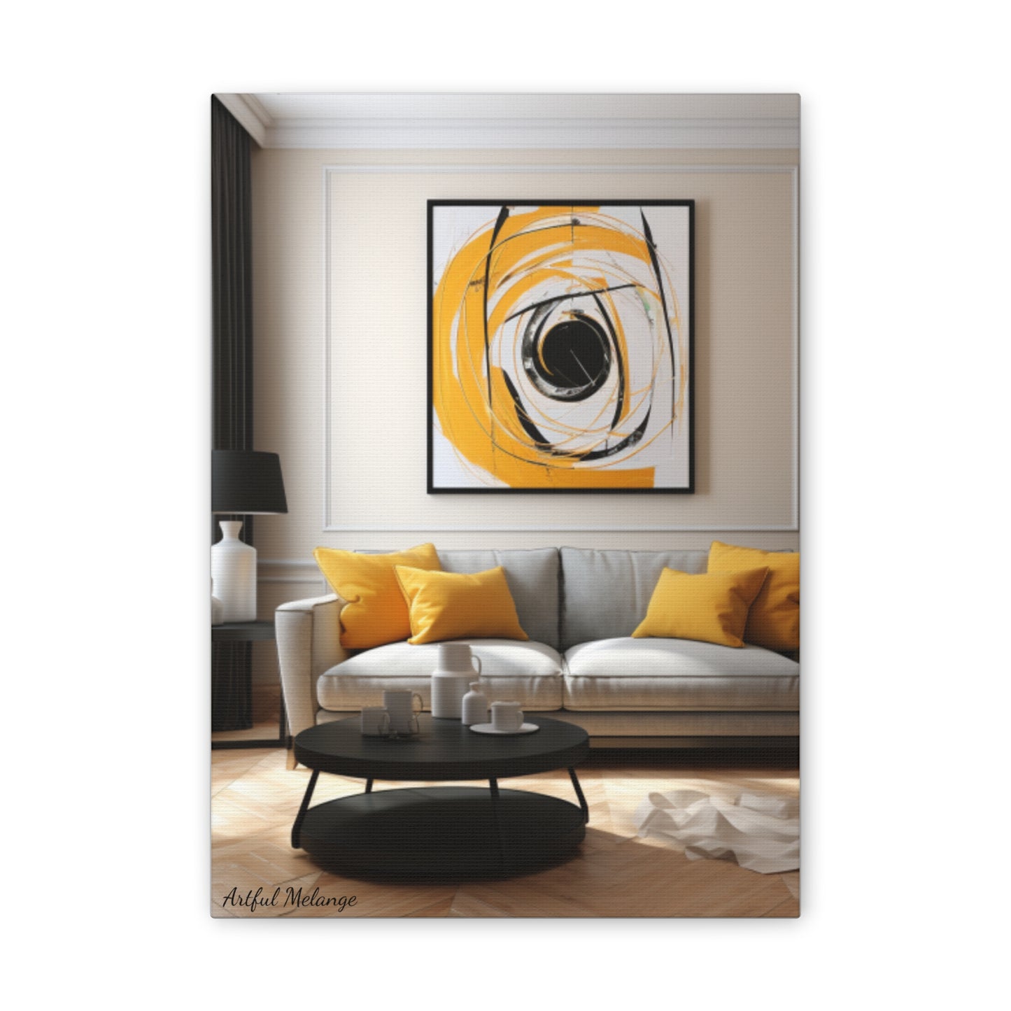 Timeless Elegance: Refined Yellow Hues Canvas Print for Sophisticated Living Spaces