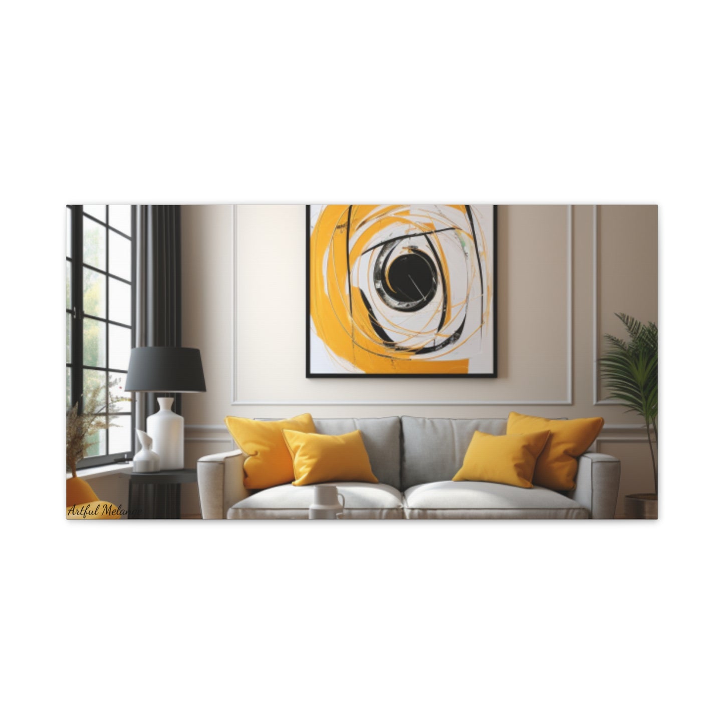 Timeless Elegance: Refined Yellow Hues Canvas Print for Sophisticated Living Spaces