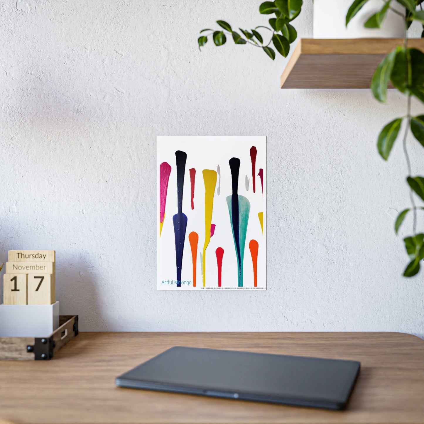 Gleaming Acrylic Abstract Poster: A Spectrum of Colorful Elegance