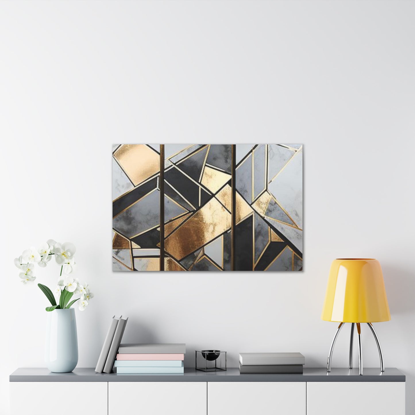 Gold and Black Elegance: A Symphony of Sophistication Canvas Print