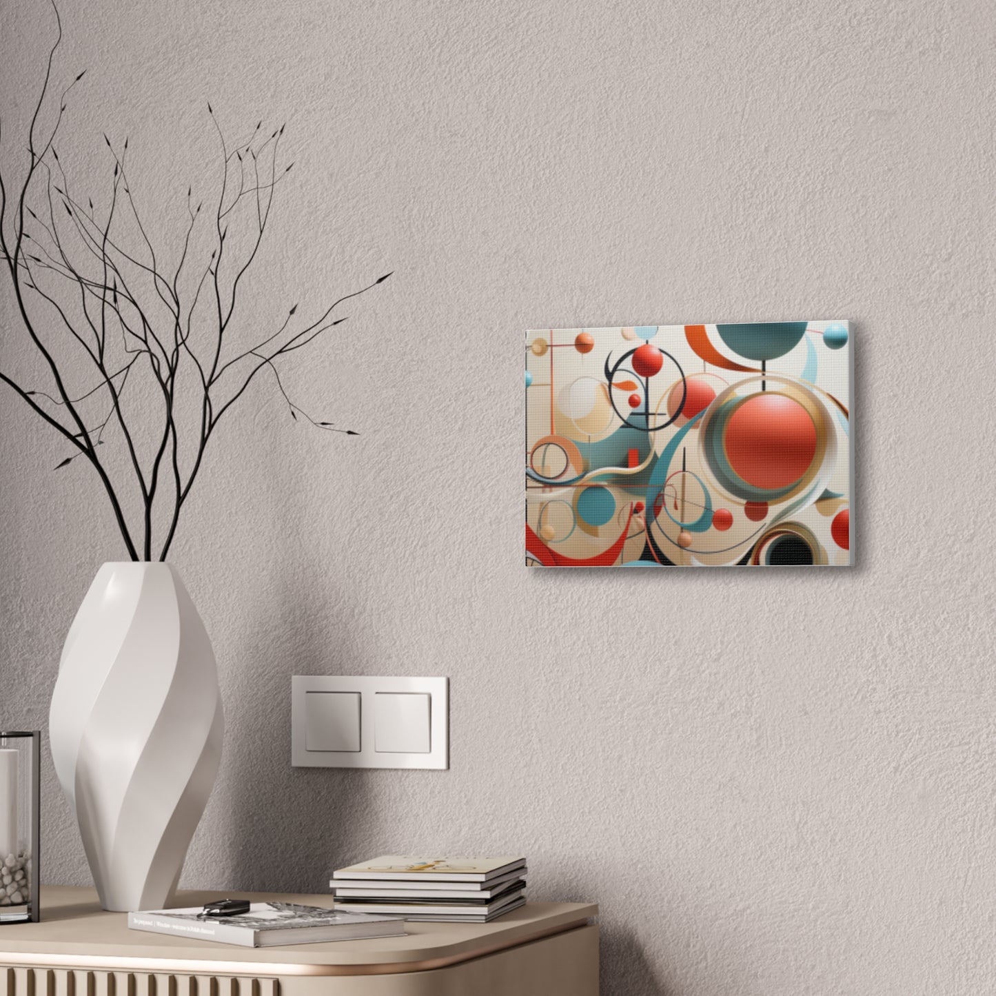 Harmony in Cyan and Peach- Graphic Print