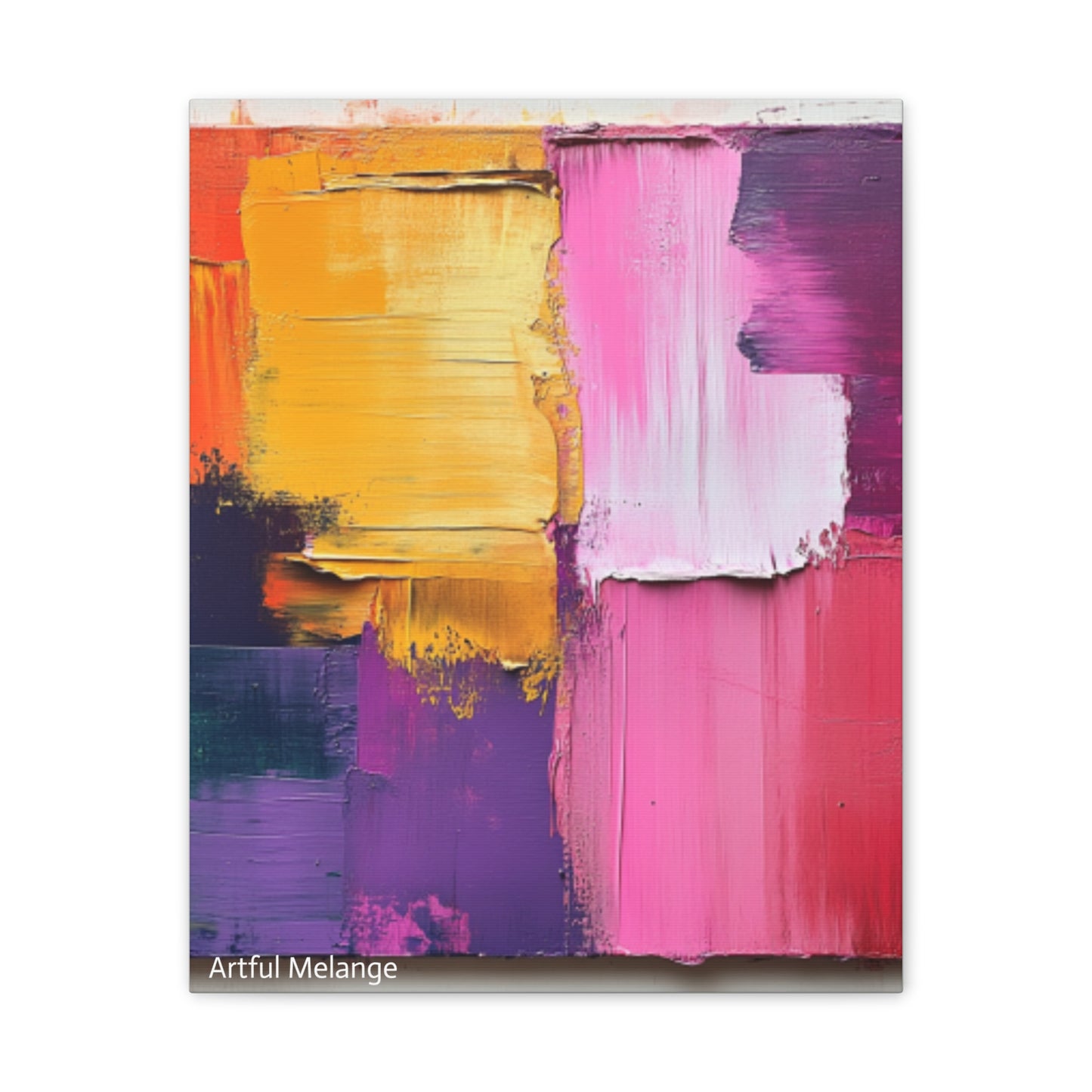 Acrylic Abstract Canvas Print - Homage to the Divine Nine/Gold Purple Pink and Green 5