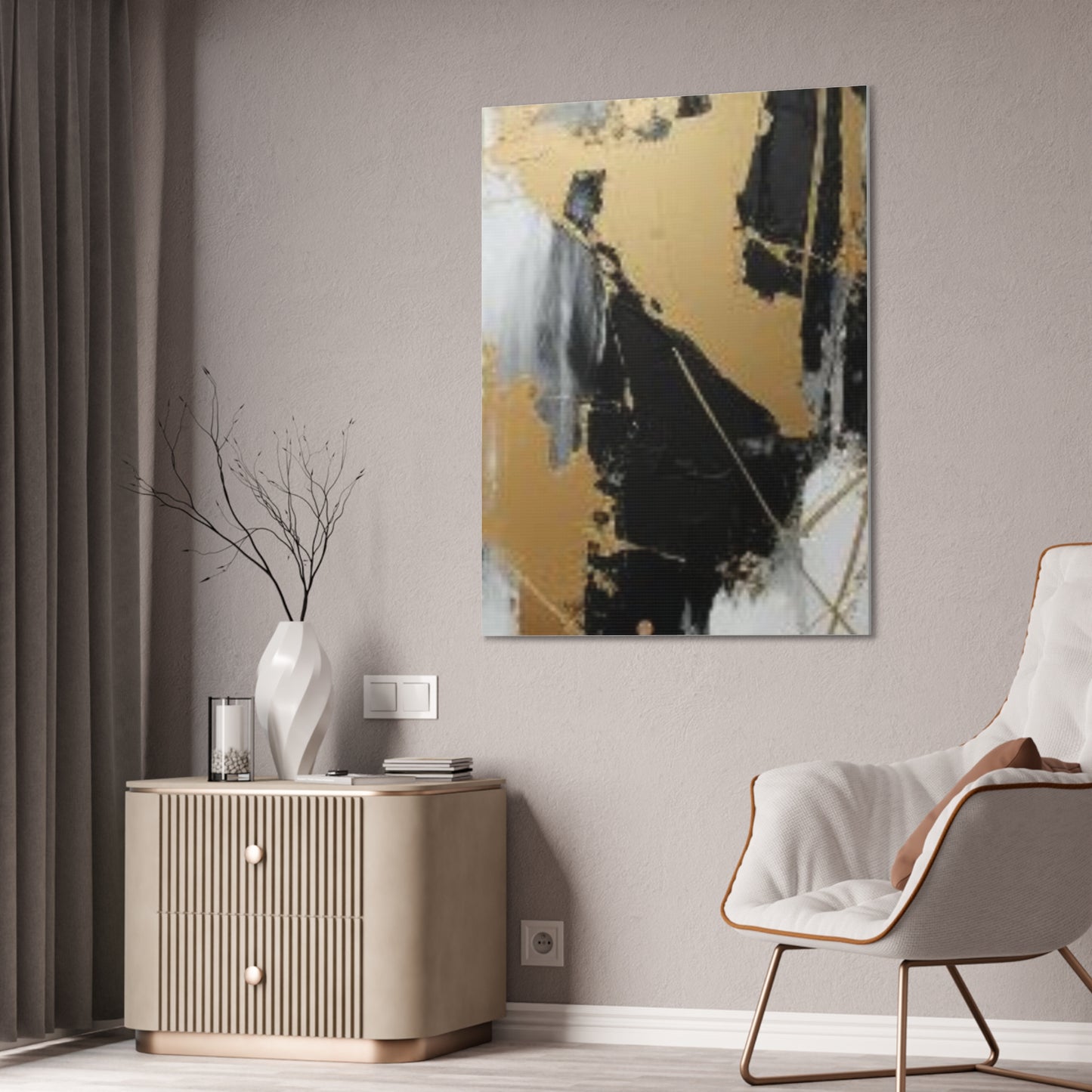 Gold and Black Elegance: A Symphony of Sophistication Canvas Print