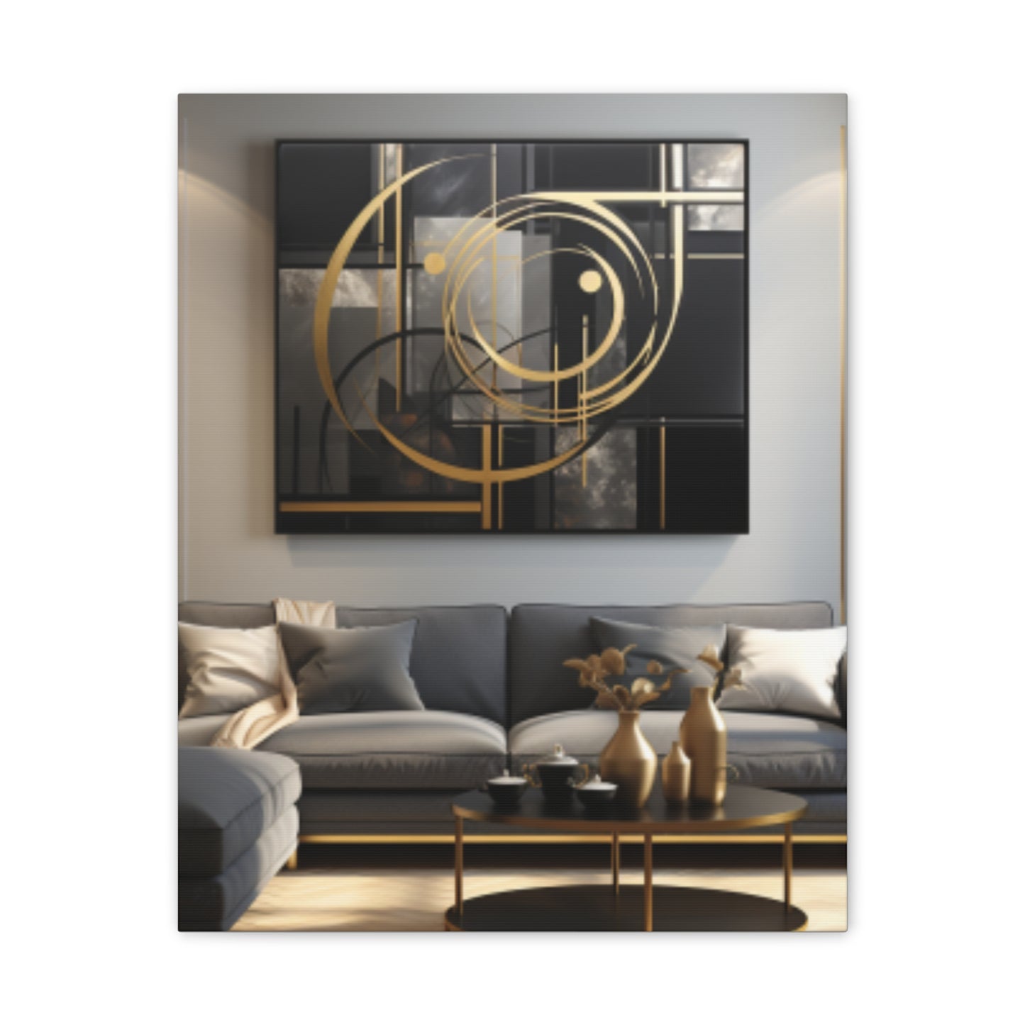 Gold and Black  Elegance: A Symphony of Sophistication Canvas Print