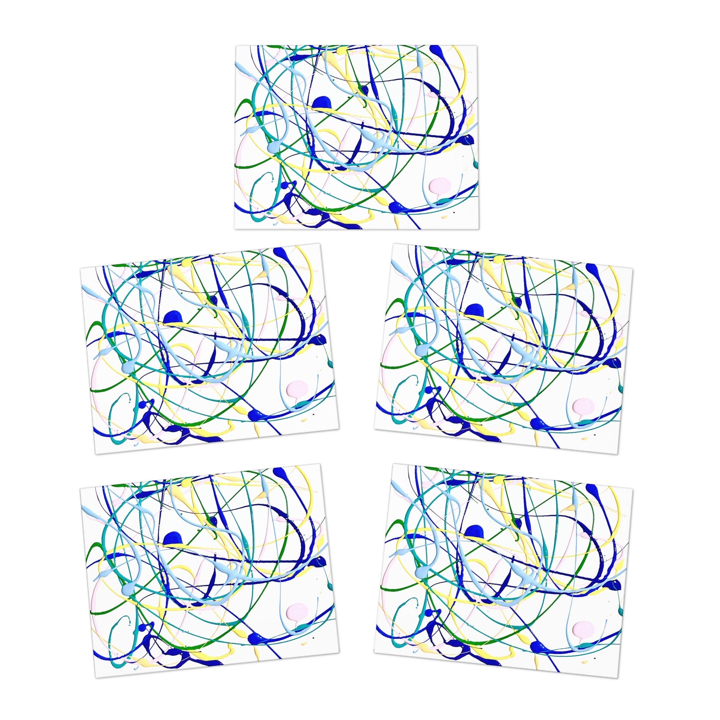 Elegance in Ink:  Abstract Art Note Card Set(5-Pack)