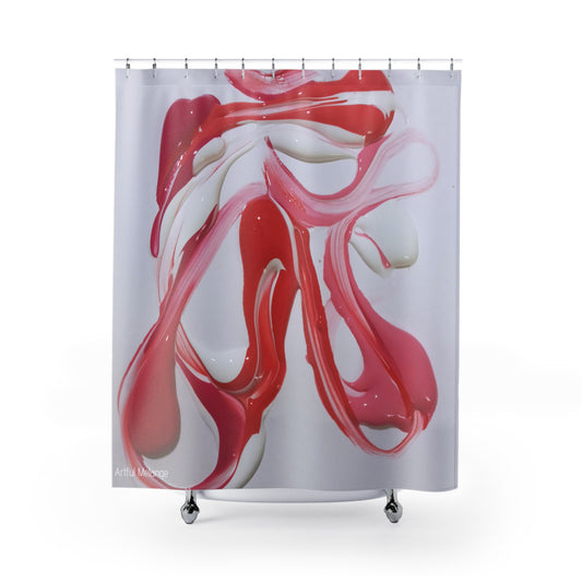 Canvas Cascade: Abstract Acrylic Art Shower Curtain Collection