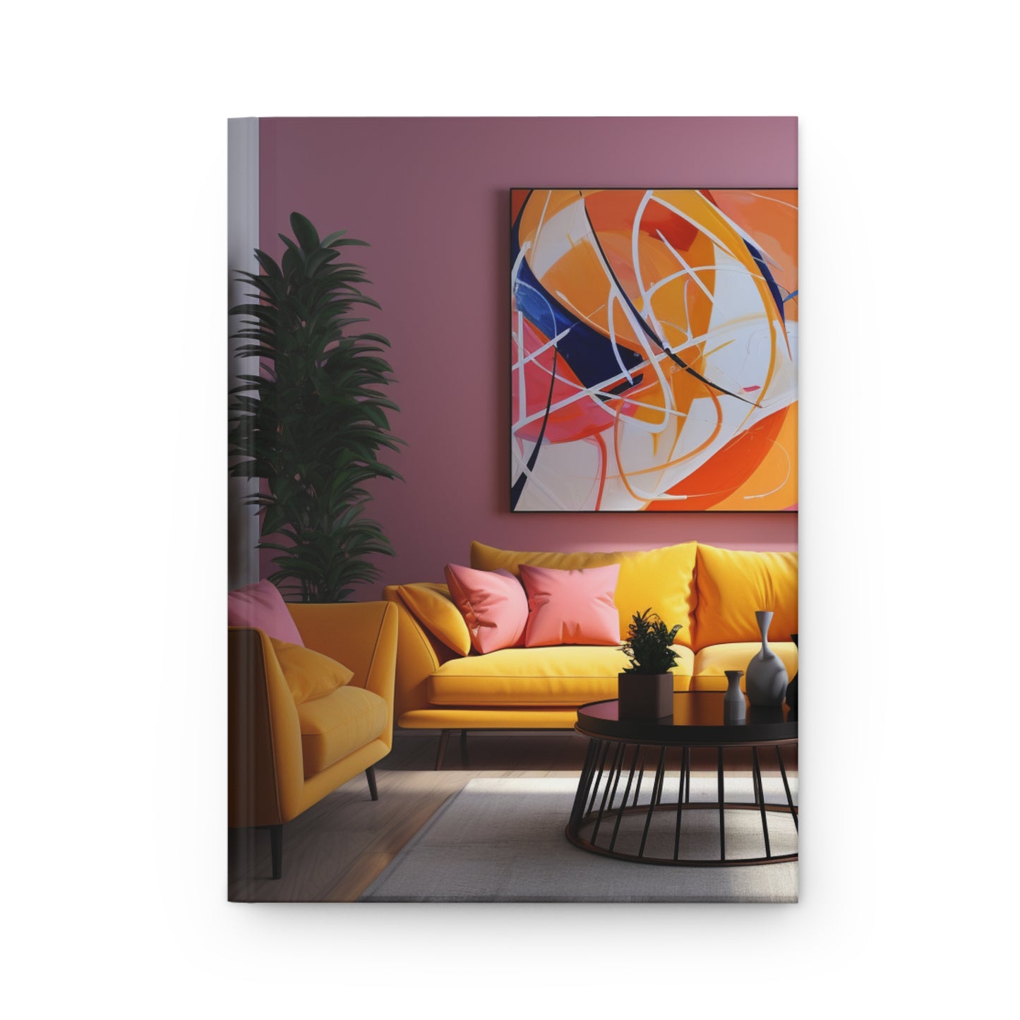 Abstract Elegance: Living Room Harmony Hardcover Journal