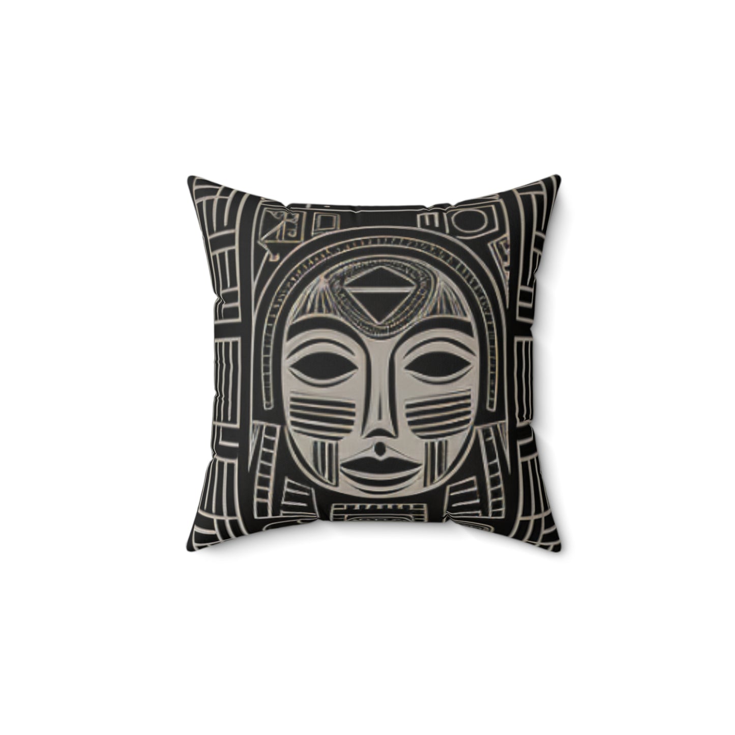 African Mud Cloth Design Square Pillow