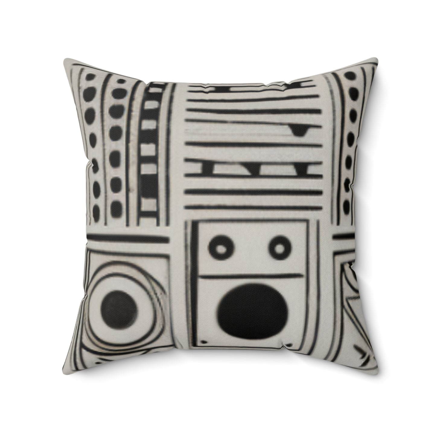 African Mud Cloth Design Square Pillow