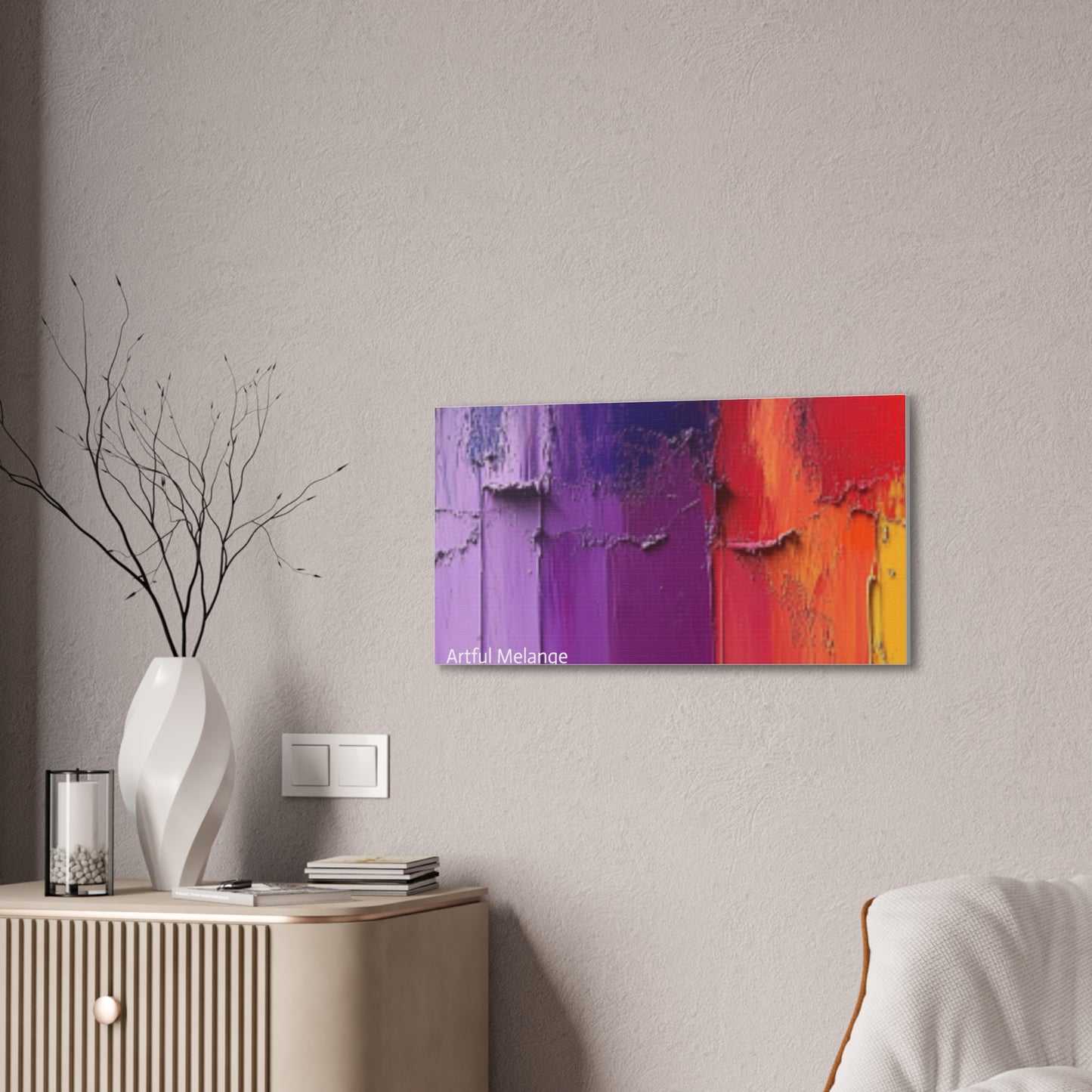 Acrylic Abstract Canvas Print - Homage to the Divine Nine/Red White Purple and Gold 4