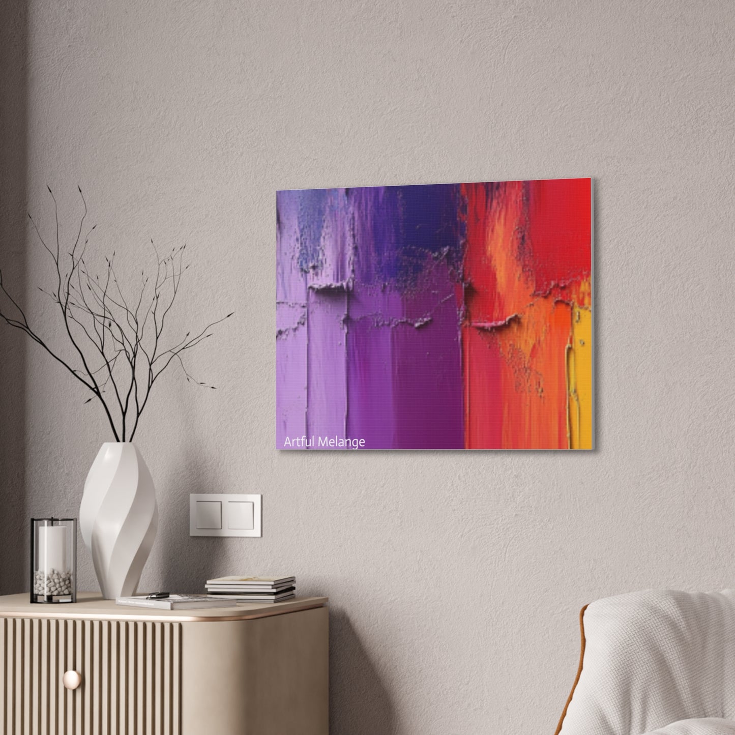 Acrylic Abstract Canvas Print - Homage to the Divine Nine/Red White Purple and Gold 4