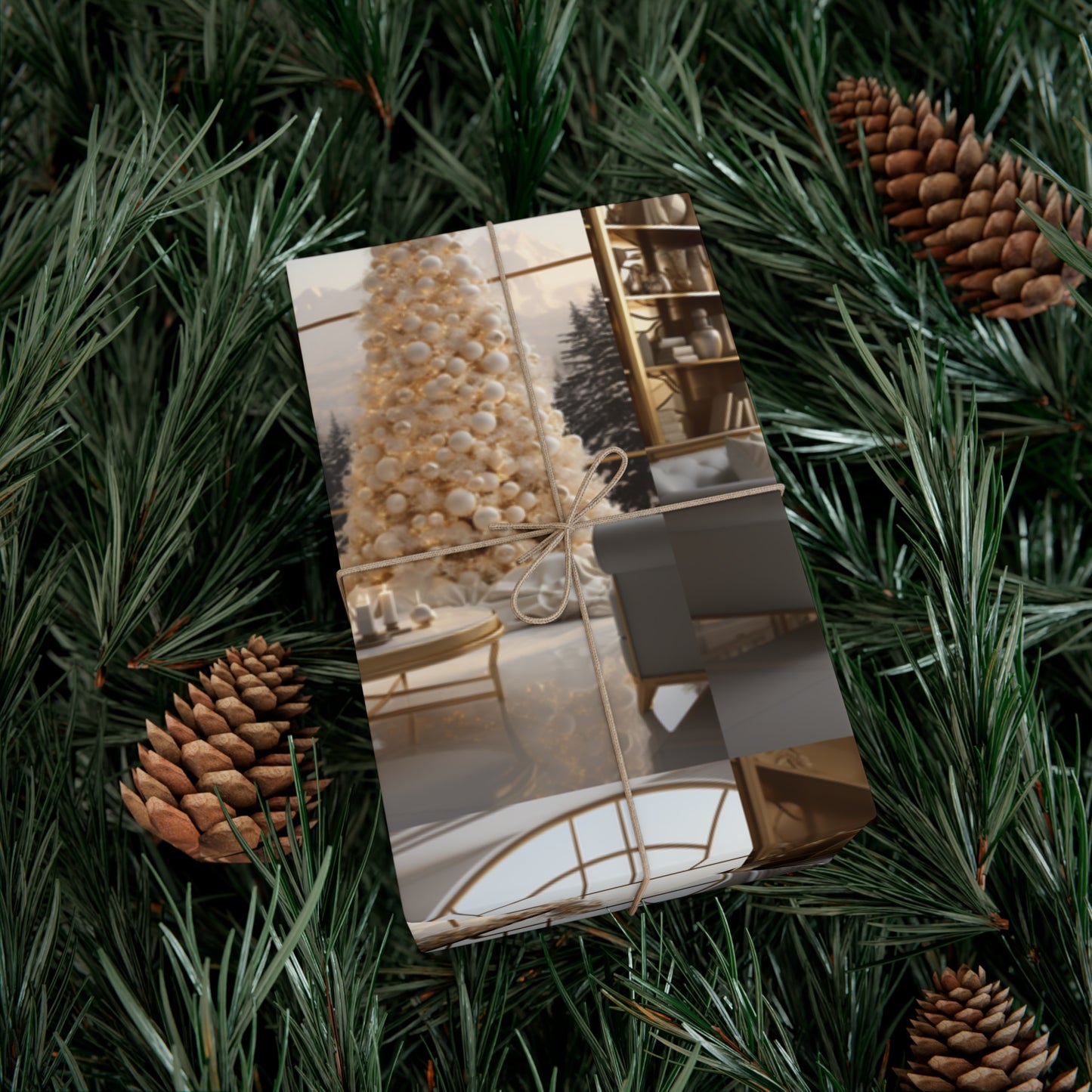 Elegant Gold and White Holiday Wrapping Paper Collection – Elevate Your Gifts with Sophisticated Style