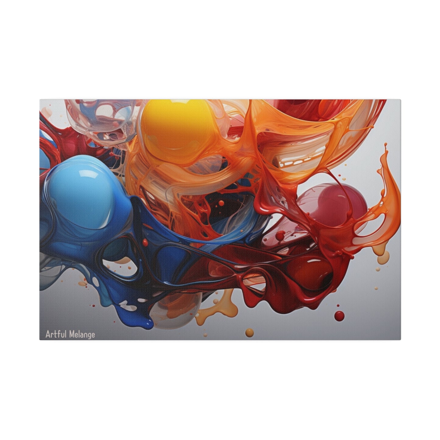 Colorful Balloon-Inspired Matt Canvas Print with Sweeping Acrylic Brush Strokes