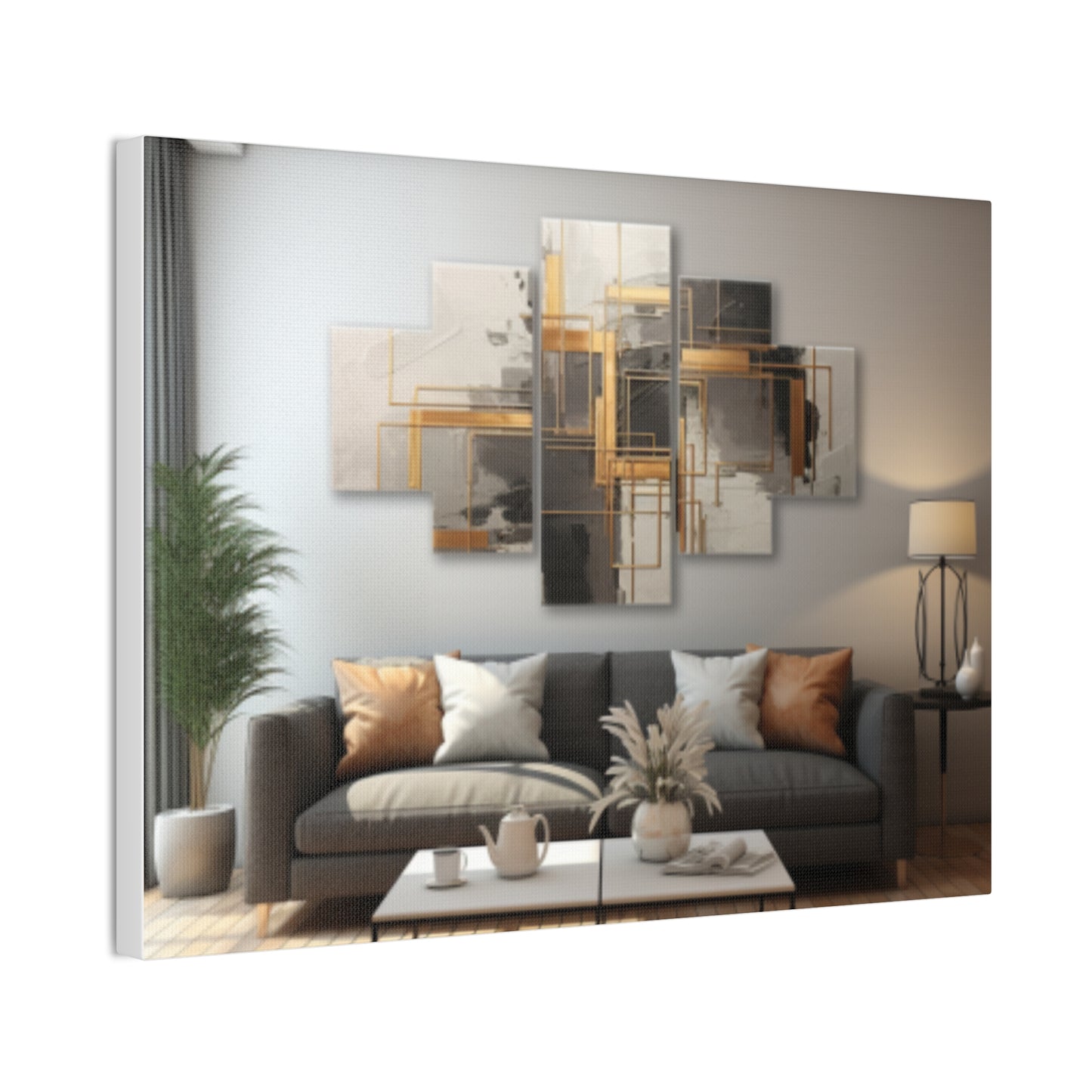 Gold and Black  Elegance: A Symphony of Sophistication Canvas Print