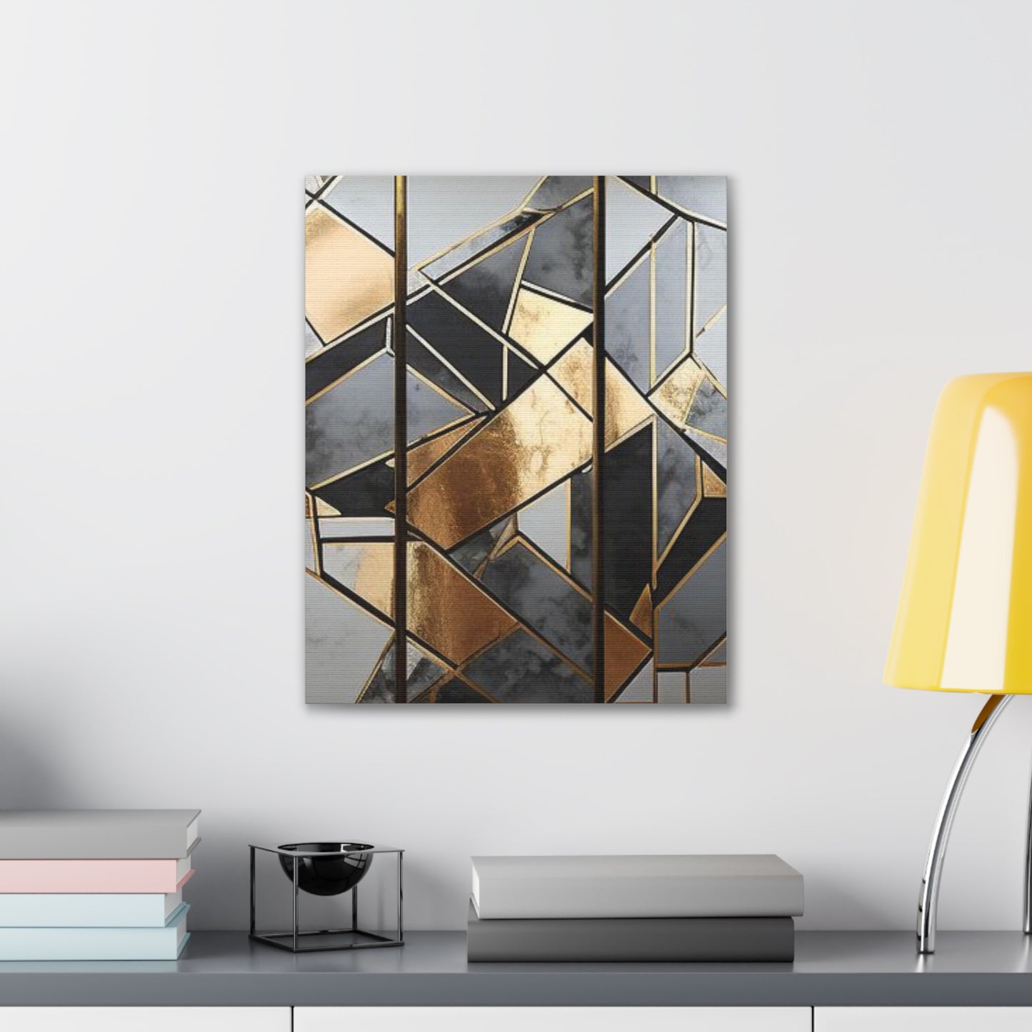 Gold and Black Elegance: A Symphony of Sophistication Canvas Print