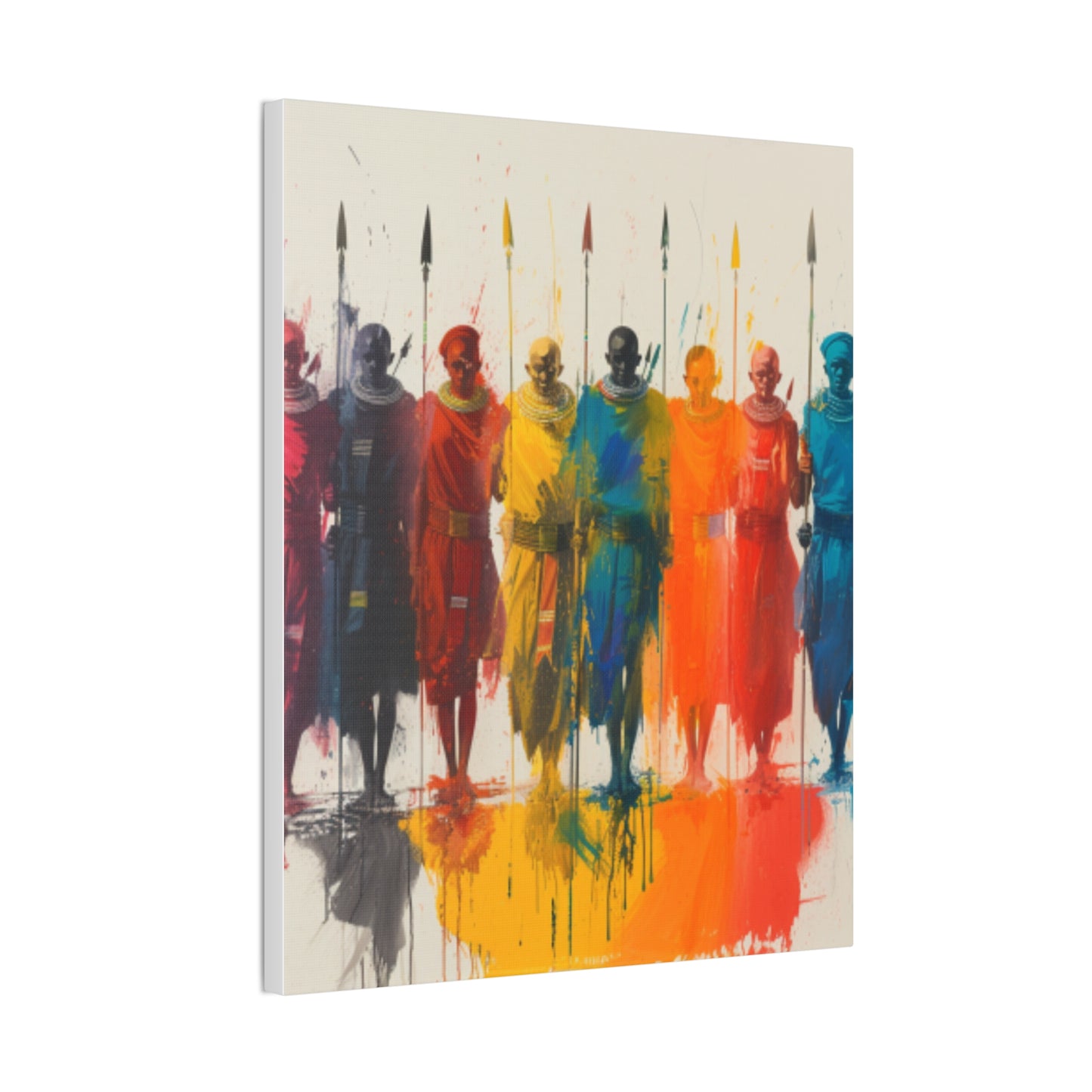 Masai Warriors Abstract Canvas Print