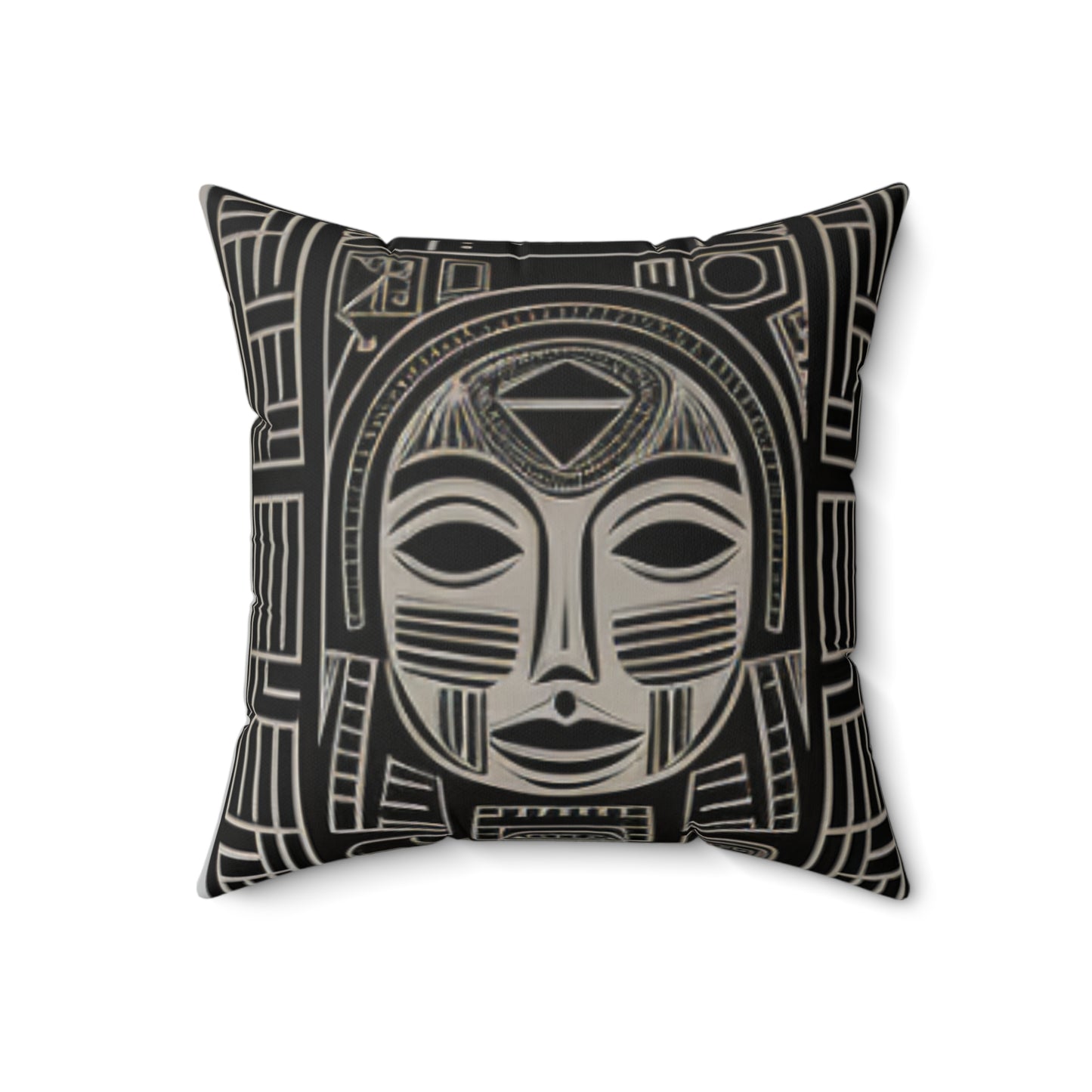 African Mud Cloth Design Square Pillow