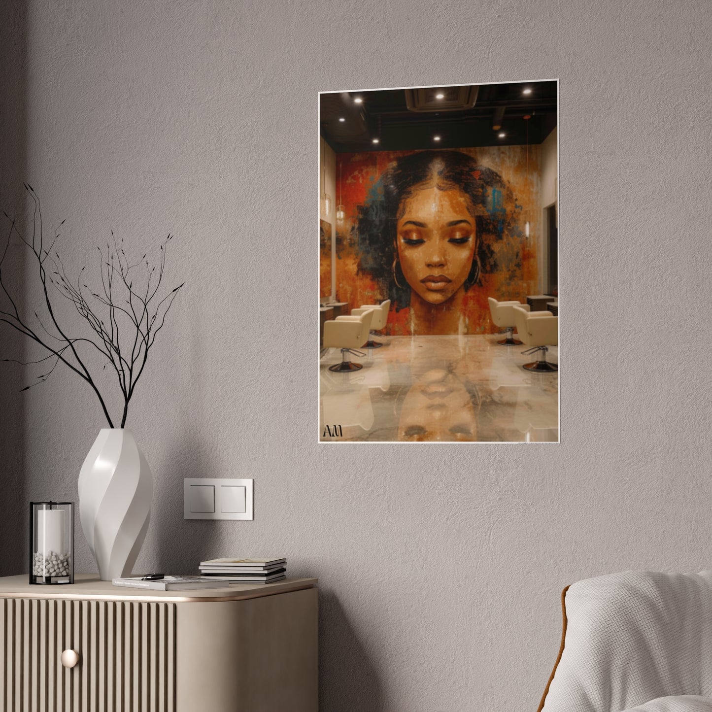 Black Hair Salon Interiors: Poster Prints Celebrating Style