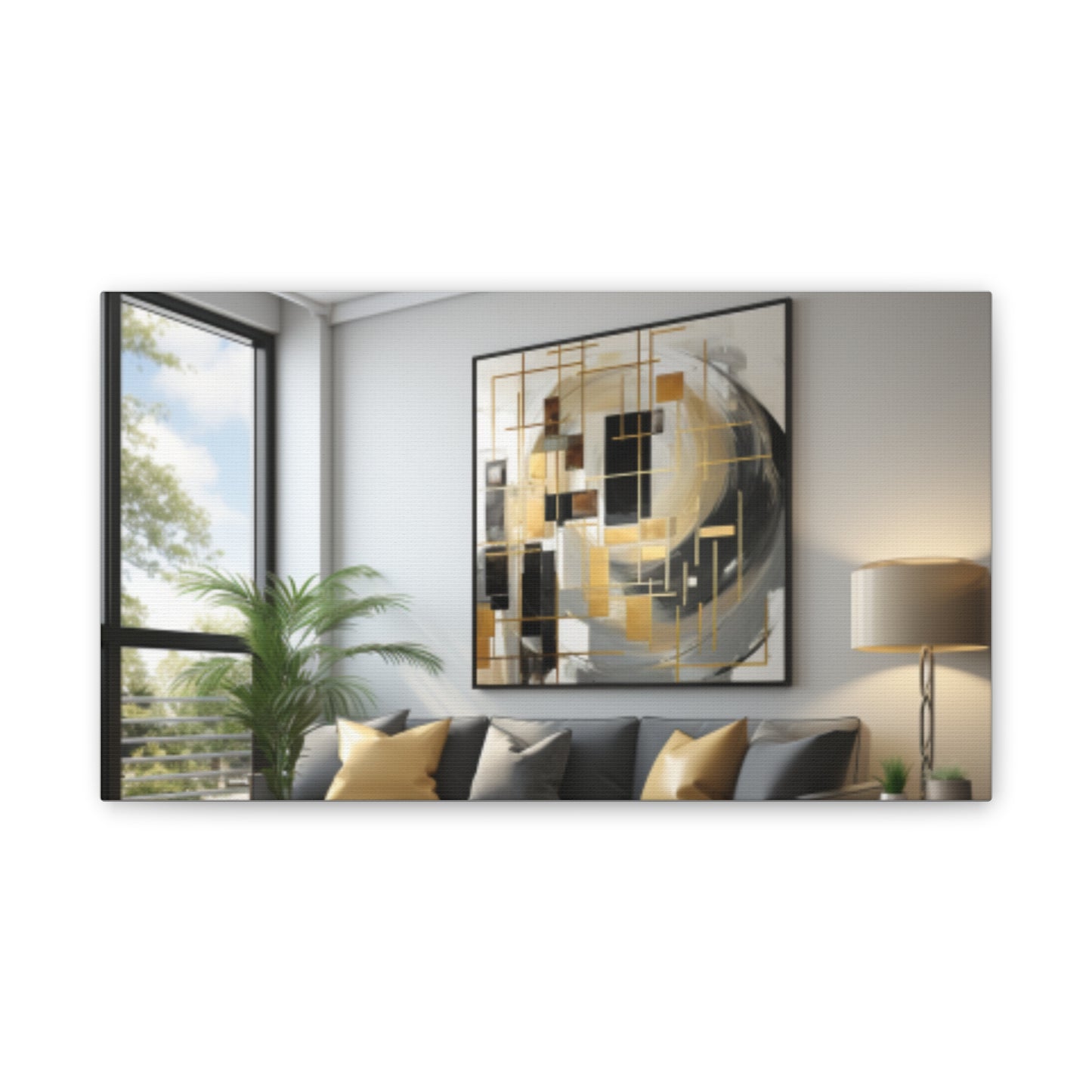 Gold and Black Elegance: A Symphony of Sophistication Canvas Print