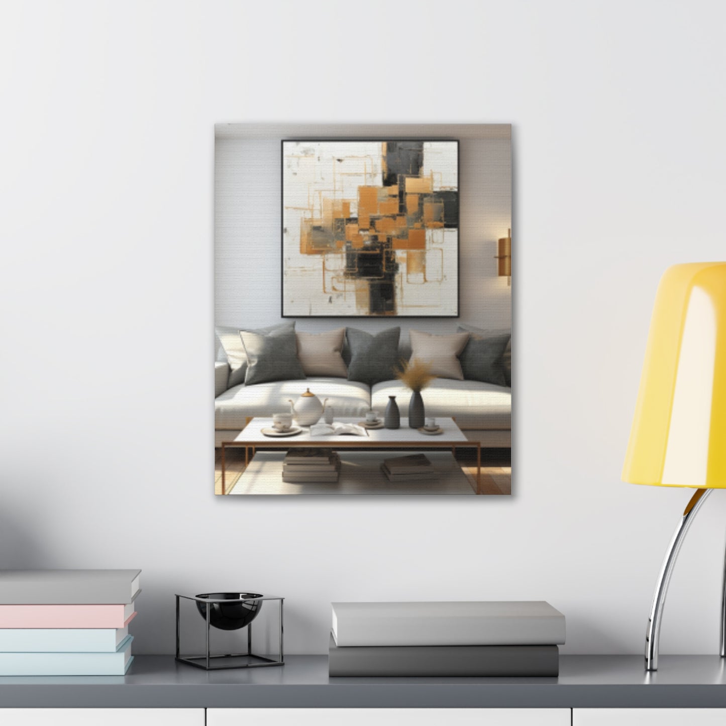 Gold and Black Elegance: A Symphony of Sophistication Canvas Print