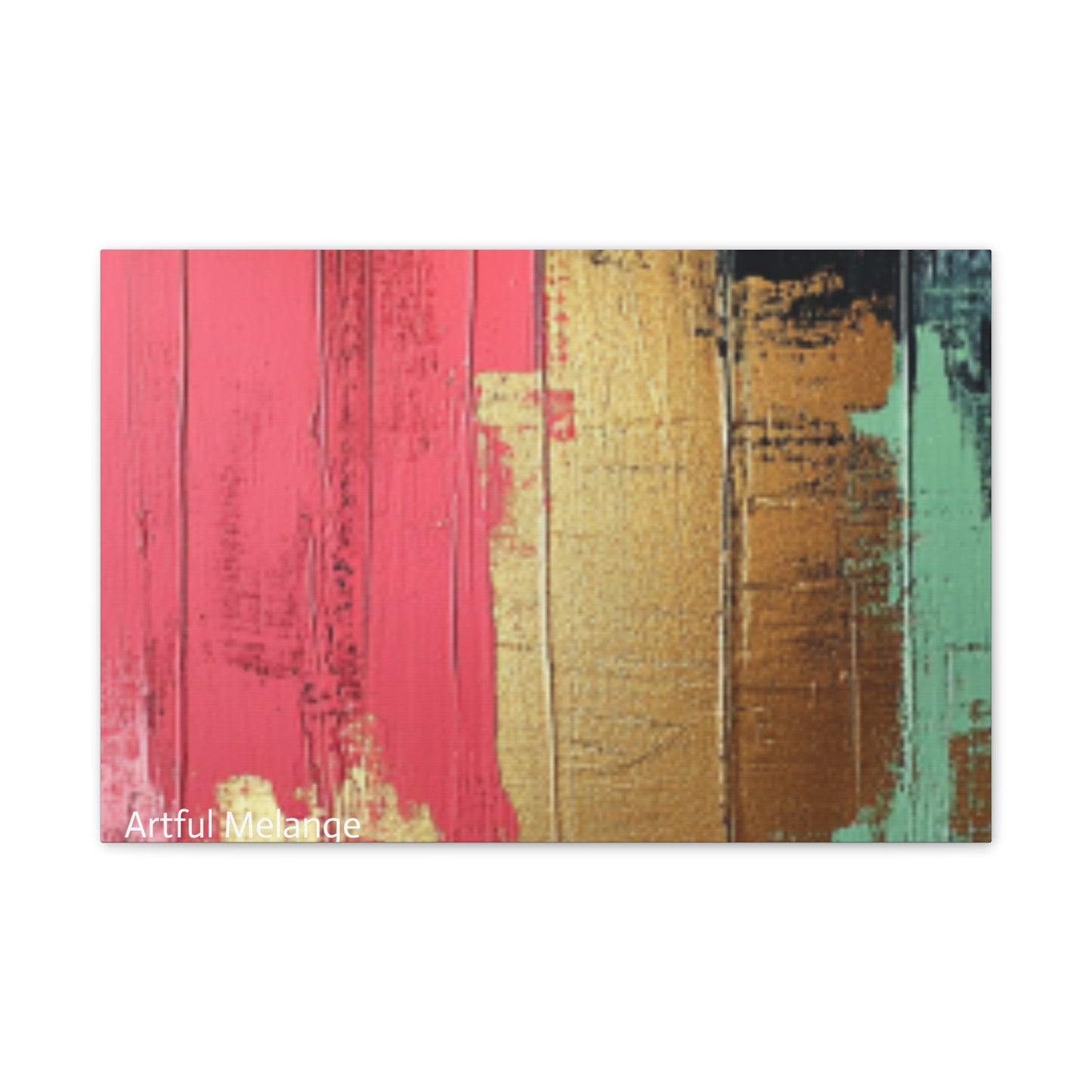 Acrylic Abstract Canvas Print - Homage to the Divine Nine/Pink Green Black and Gold 6