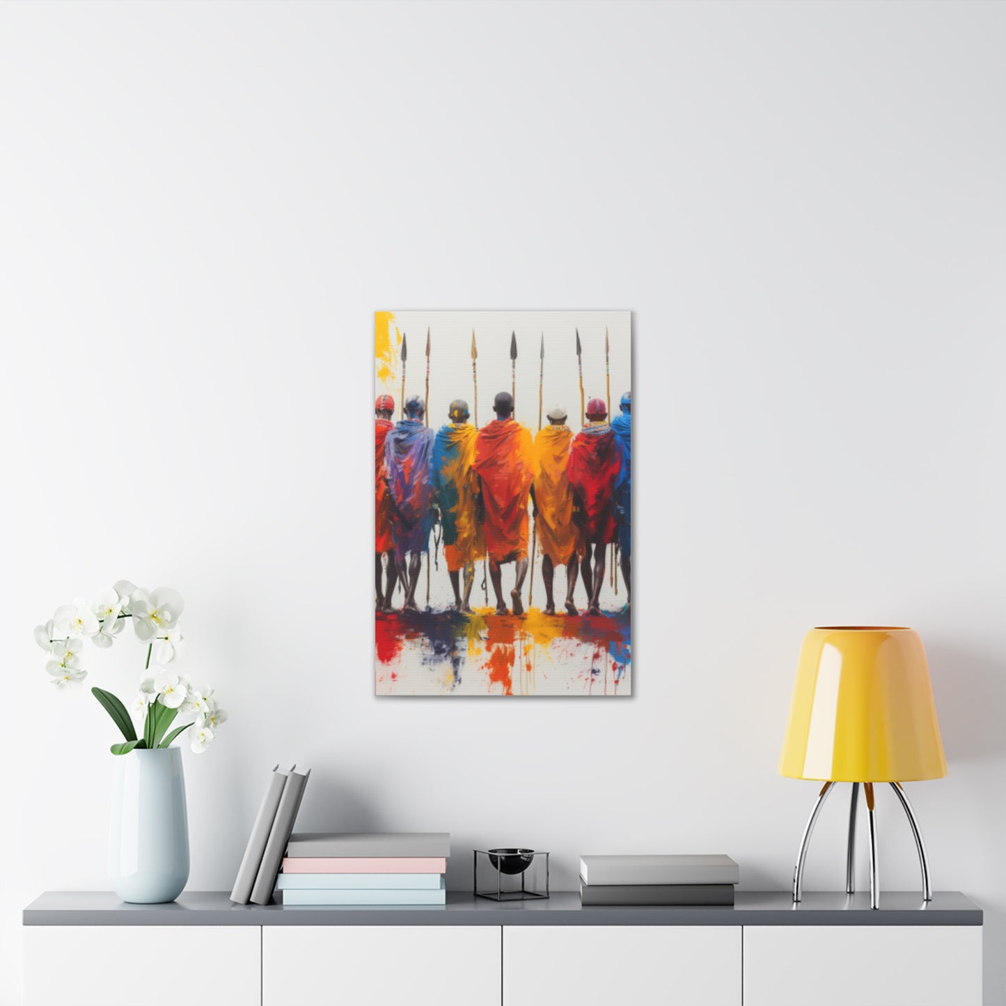 Masai Warriors Abstract Canvas Print