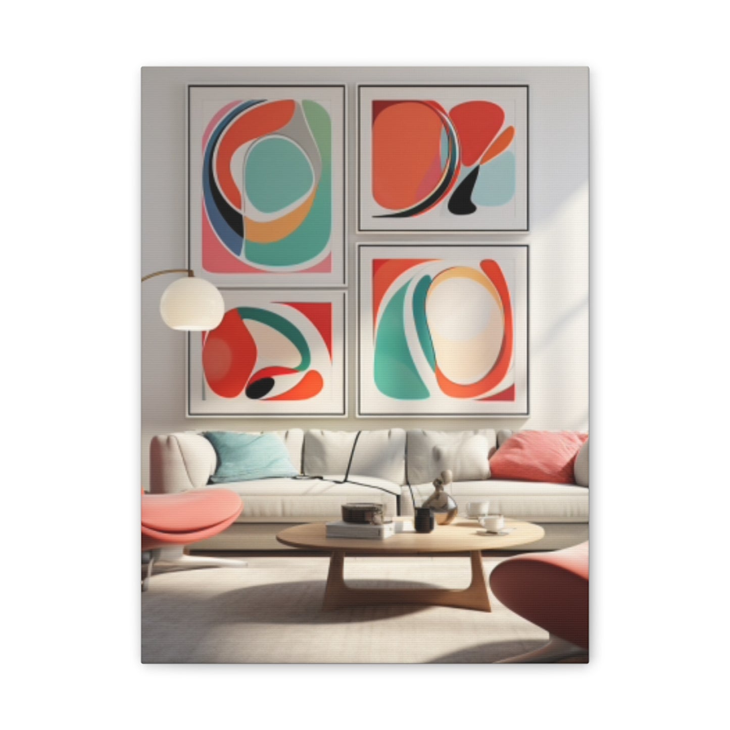 Timeless Elegance: Refined Pink Hues Canvas Print for Sophisticated Living Spaces