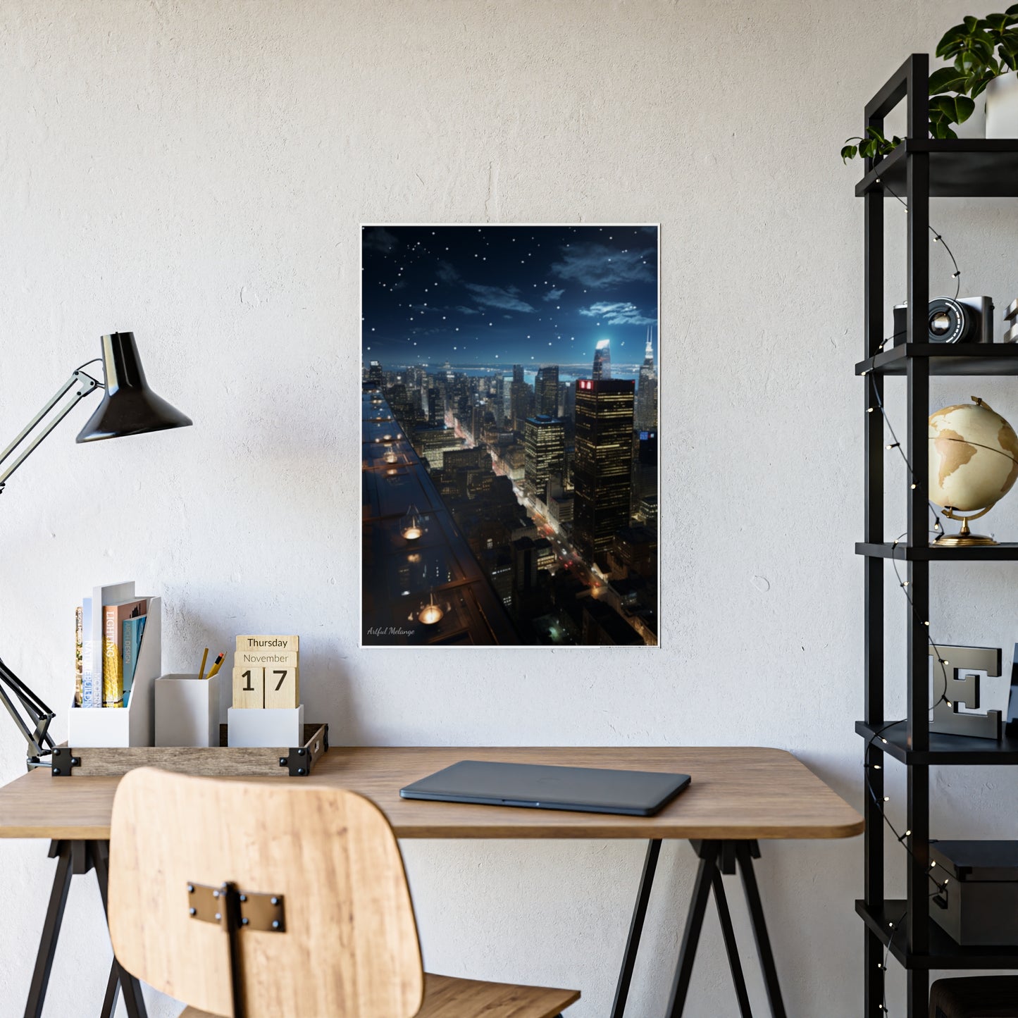 Skyline Vista: Hyper-Realistic 3D Cityscape Posters