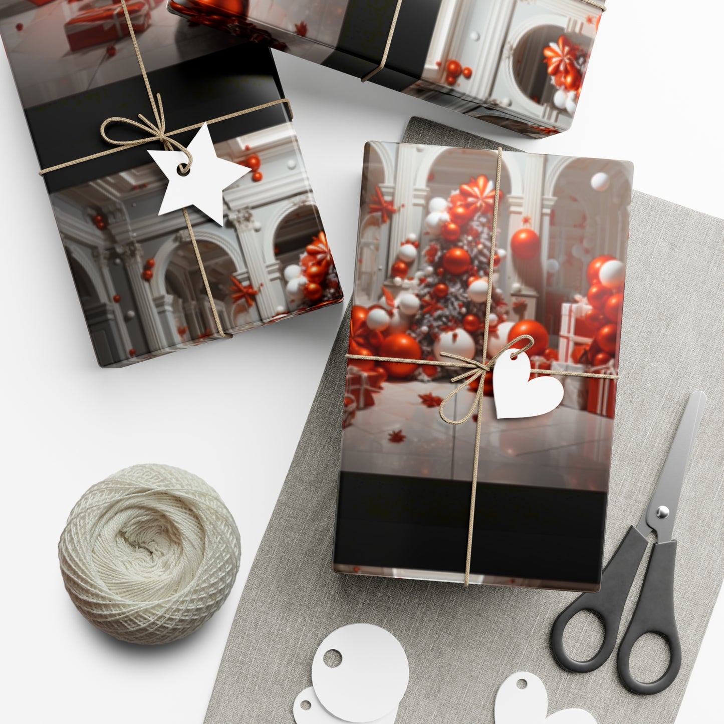 Elegant Red Holiday Wrapping Paper Collection – Elevate Your Gifts with Sophisticated Style