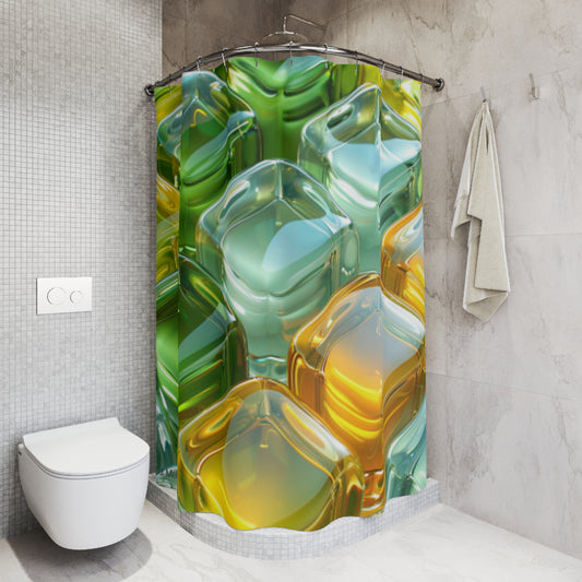 Canvas Cascade: Abstract Acrylic Art Shower Curtain Collection