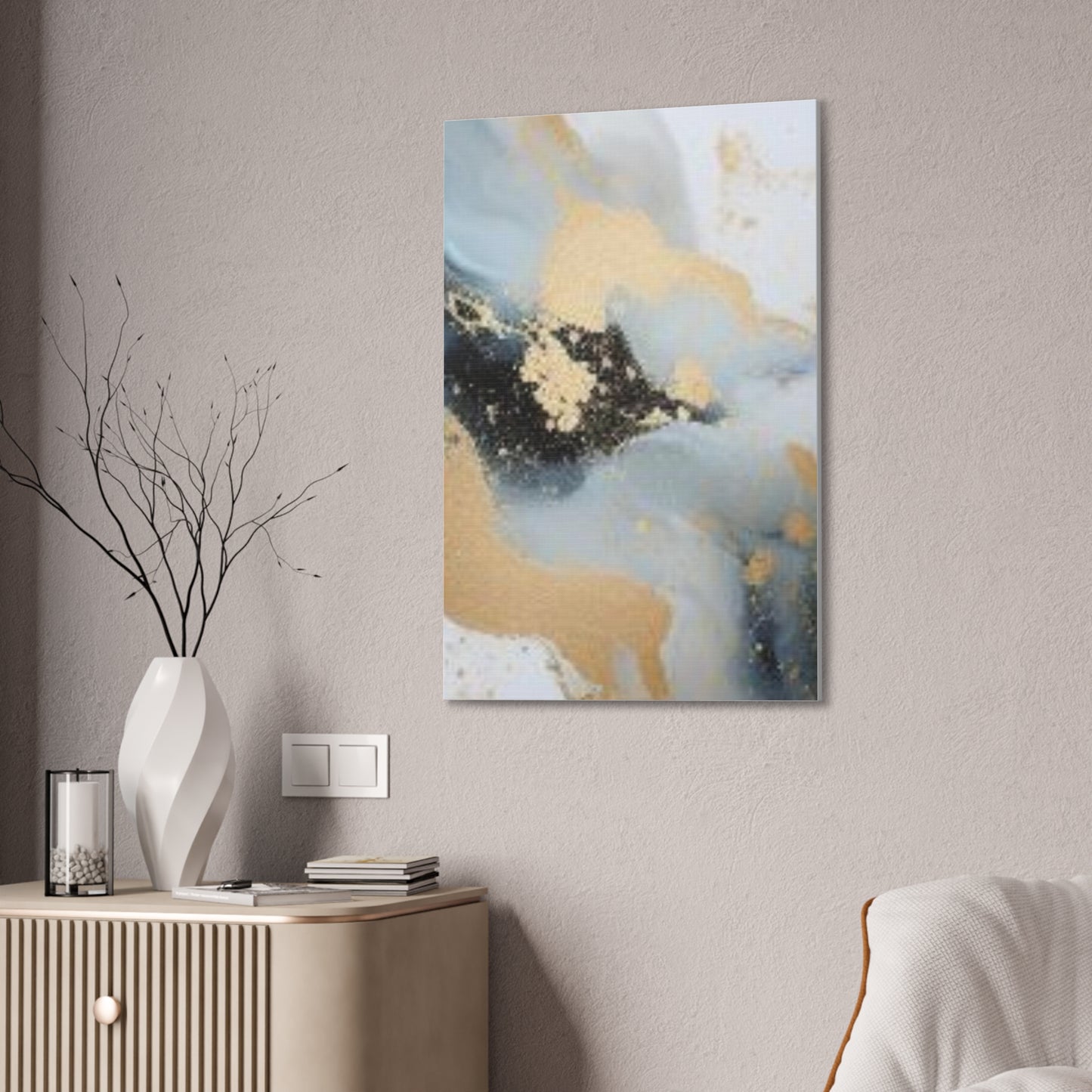 Gold and Black Elegance: A Symphony of Sophistication Canvas Print