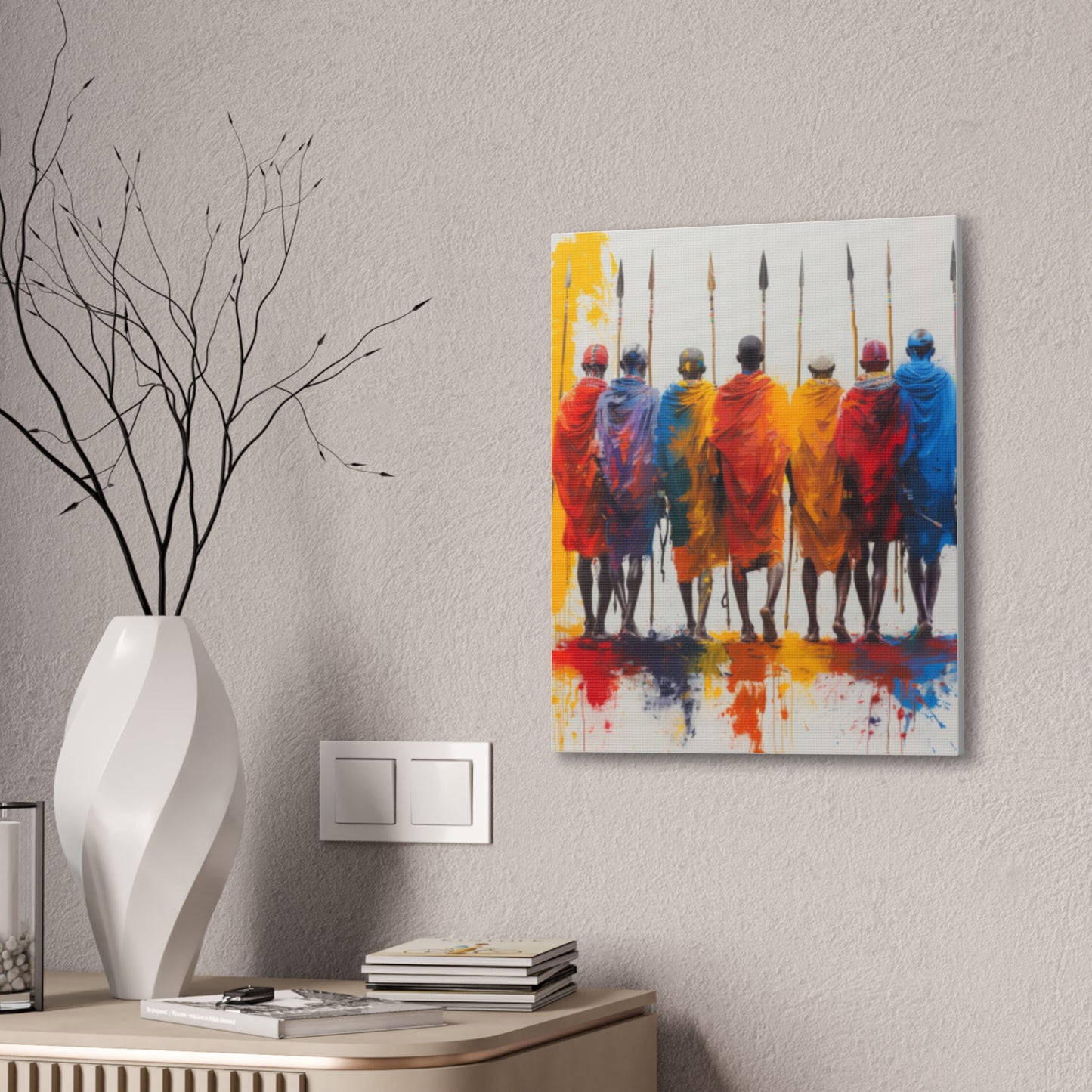 Masai Warriors Abstract Canvas Print