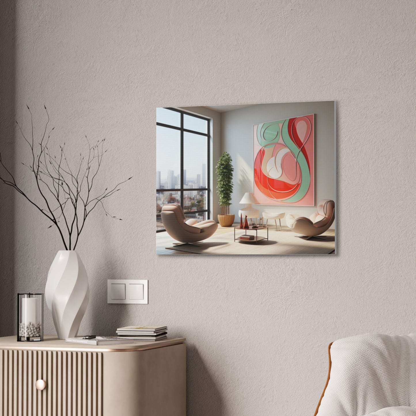 Timeless Elegance: Refined Pink Hues Canvas Print for Sophisticated Living Spaces