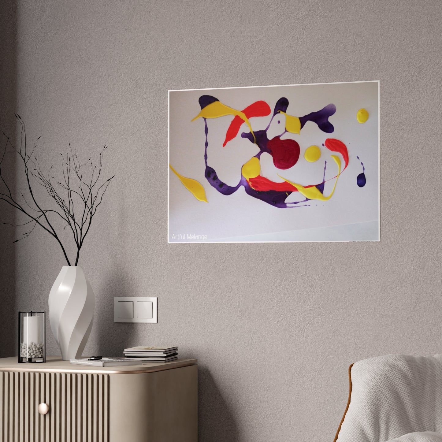 Gleaming Acrylic Abstract Poster: A Spectrum of Colorful Elegance