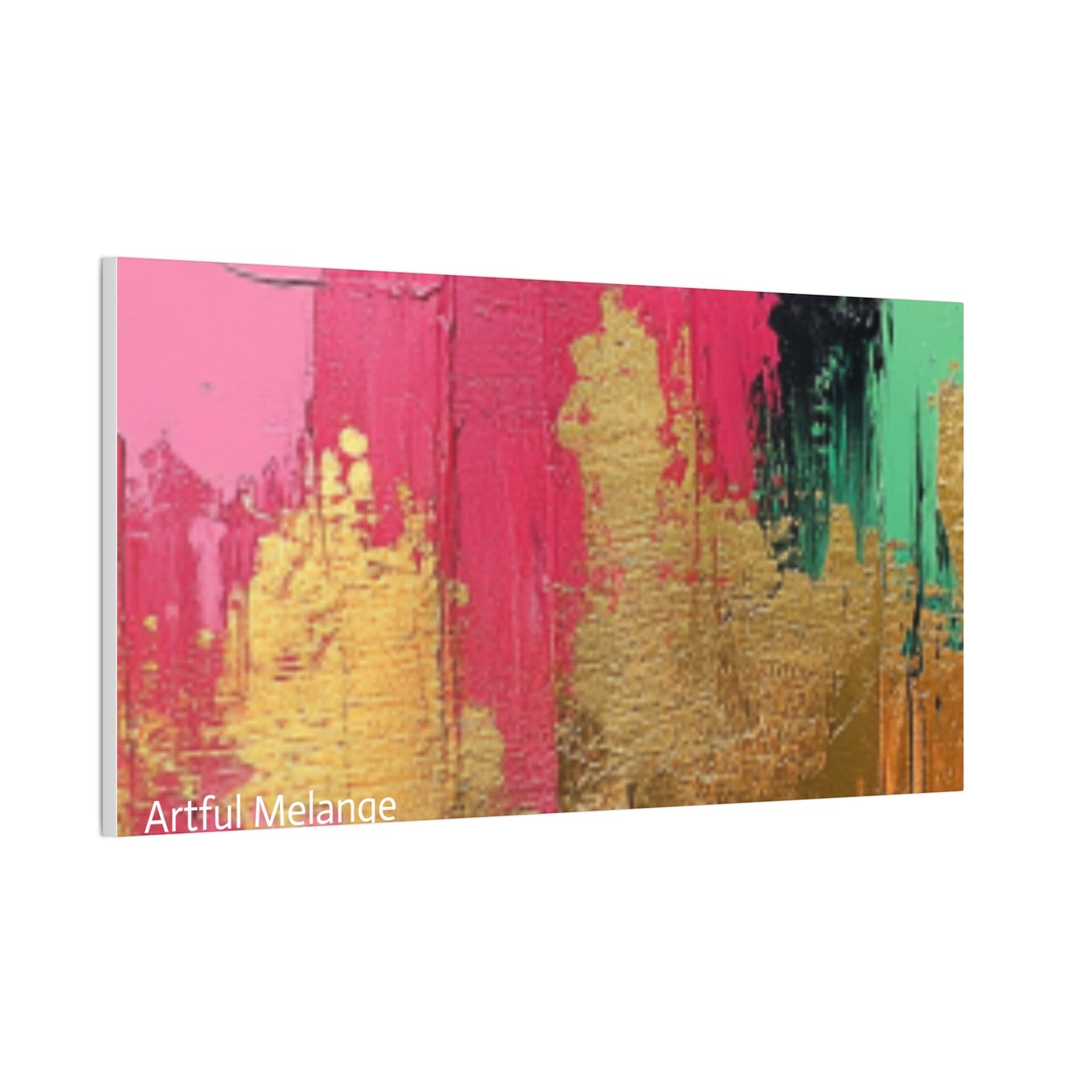 Acrylic Abstract Canvas Print - Homage To The Divine Nine/Pink Green Black and Gold 8