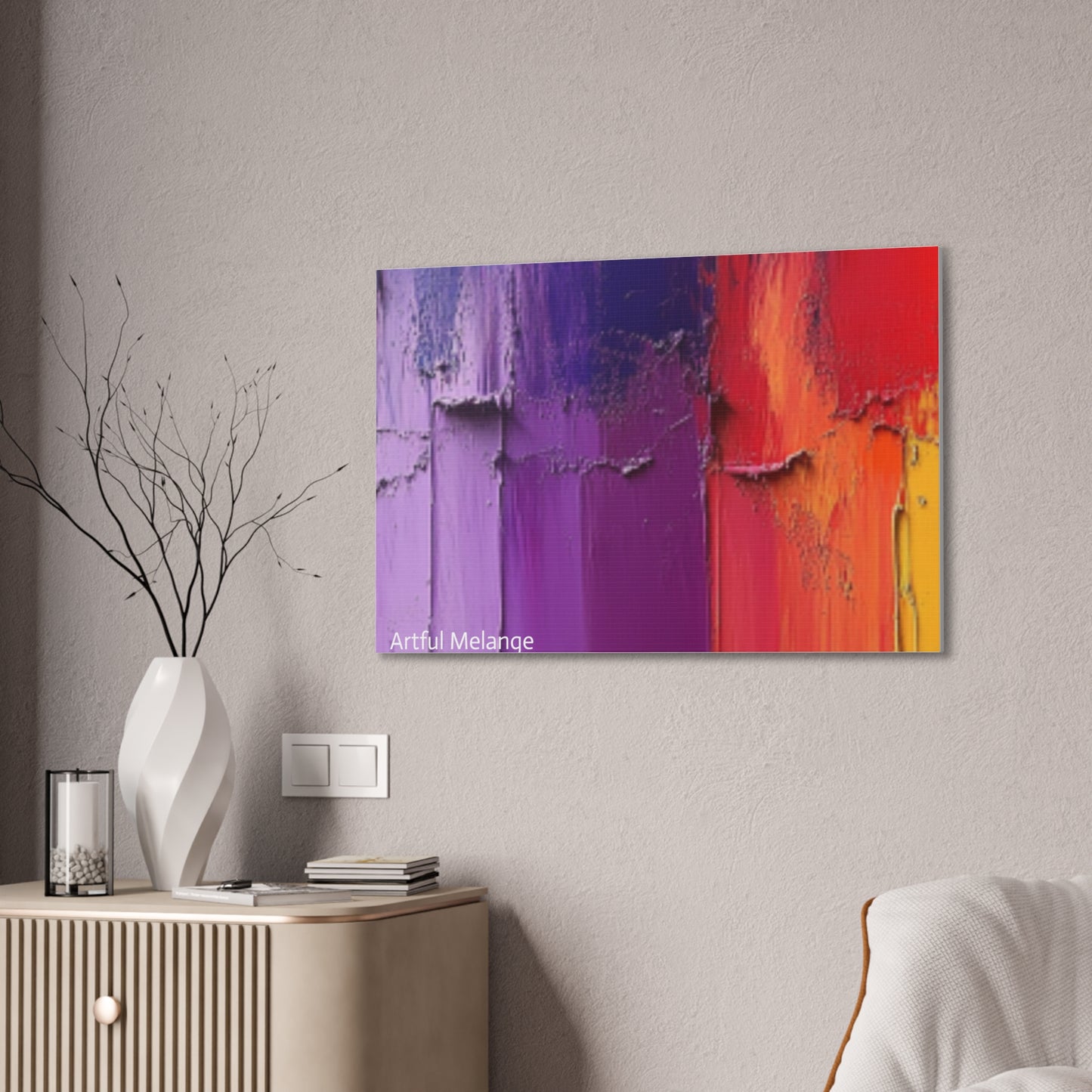 Acrylic Abstract Canvas Print - Homage to the Divine Nine/Red White Purple and Gold 4