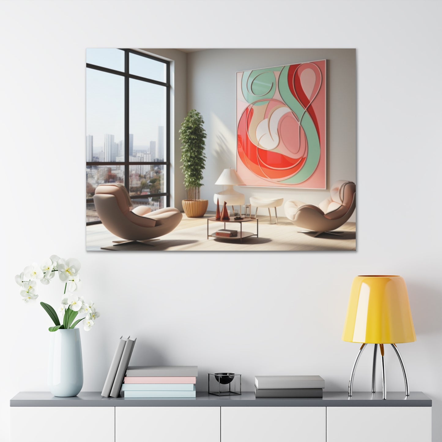 Timeless Elegance: Refined Pink Hues Canvas Print for Sophisticated Living Spaces