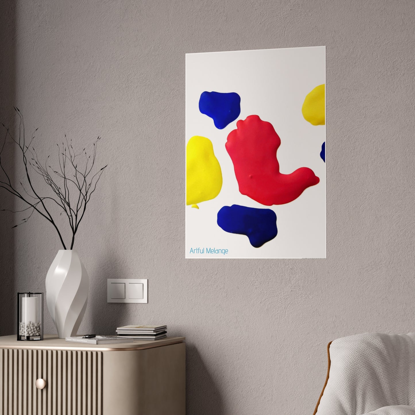 Gleaming Acrylic Abstract Poster: A Spectrum of Colorful Elegance