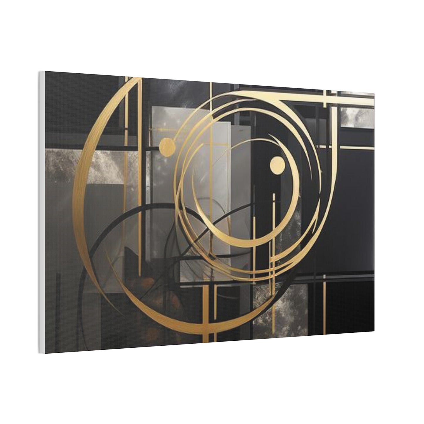 Gold and Black Elegance: A Symphony of Sophistication Canvas Print