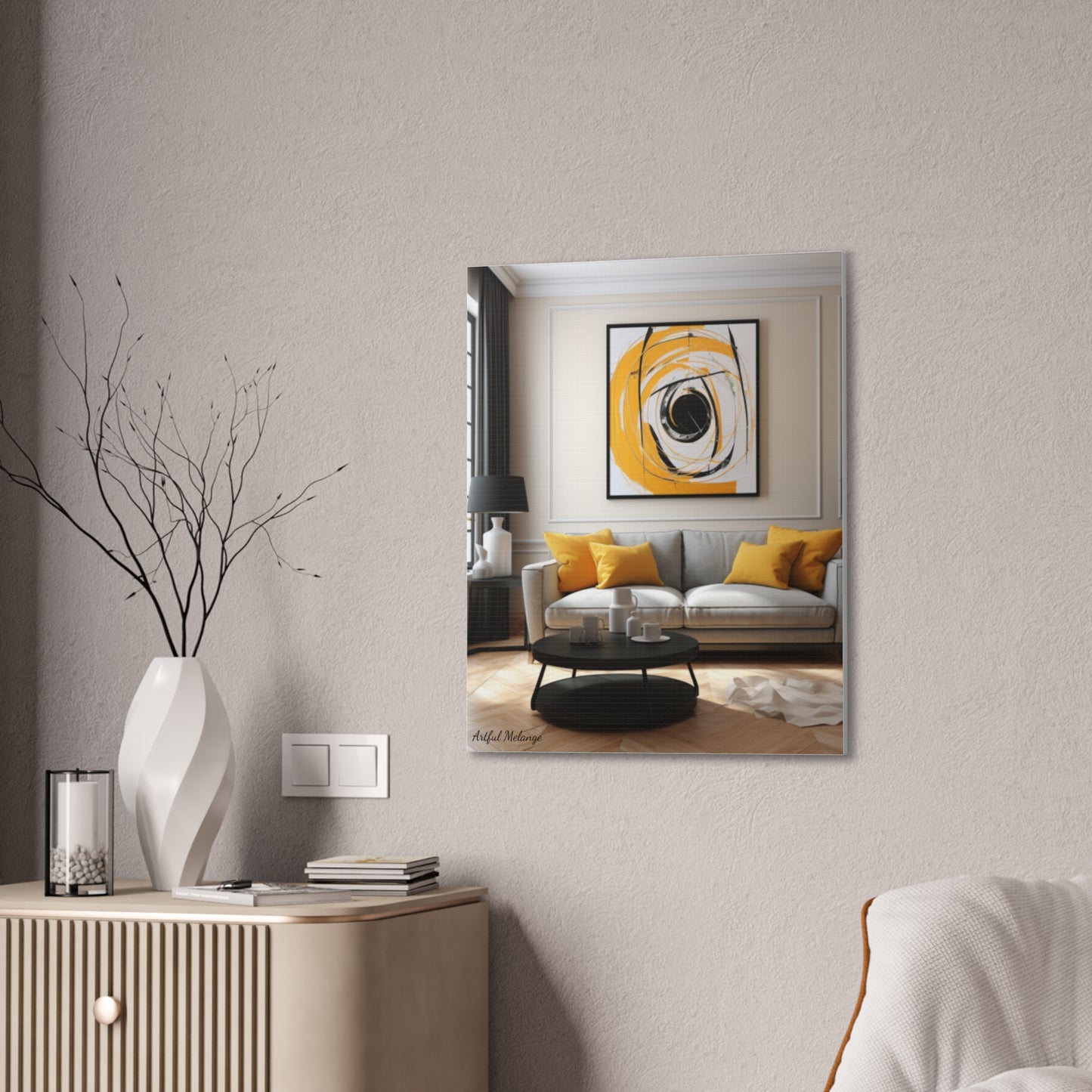 Timeless Elegance: Refined Yellow Hues Canvas Print for Sophisticated Living Spaces