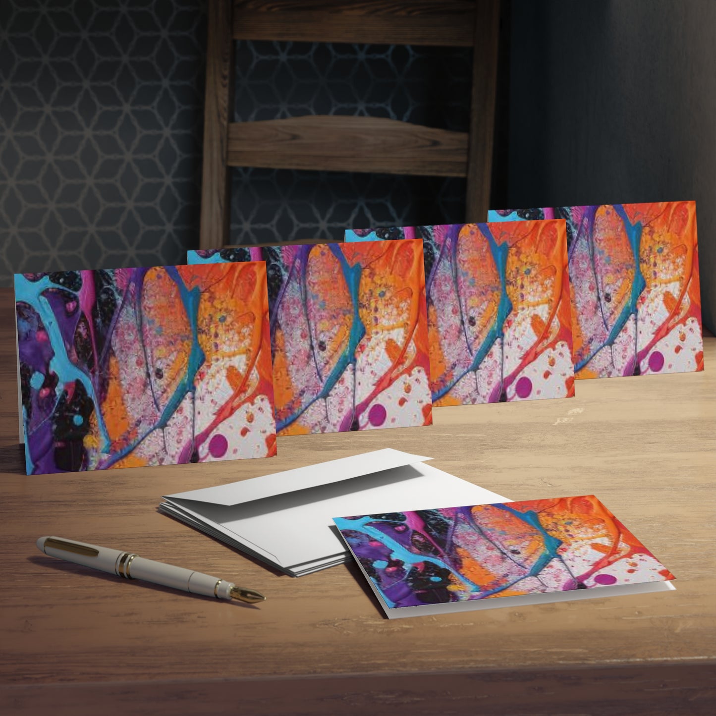 Elegance in Ink:  Abstract Art Note Card Set(5-Pack)