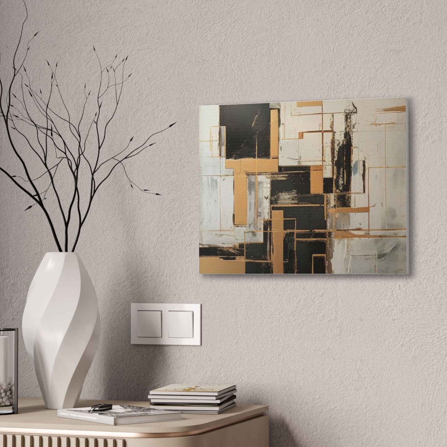 Gold and Black Elegance: A Symphony of Sophistication Canvas Print