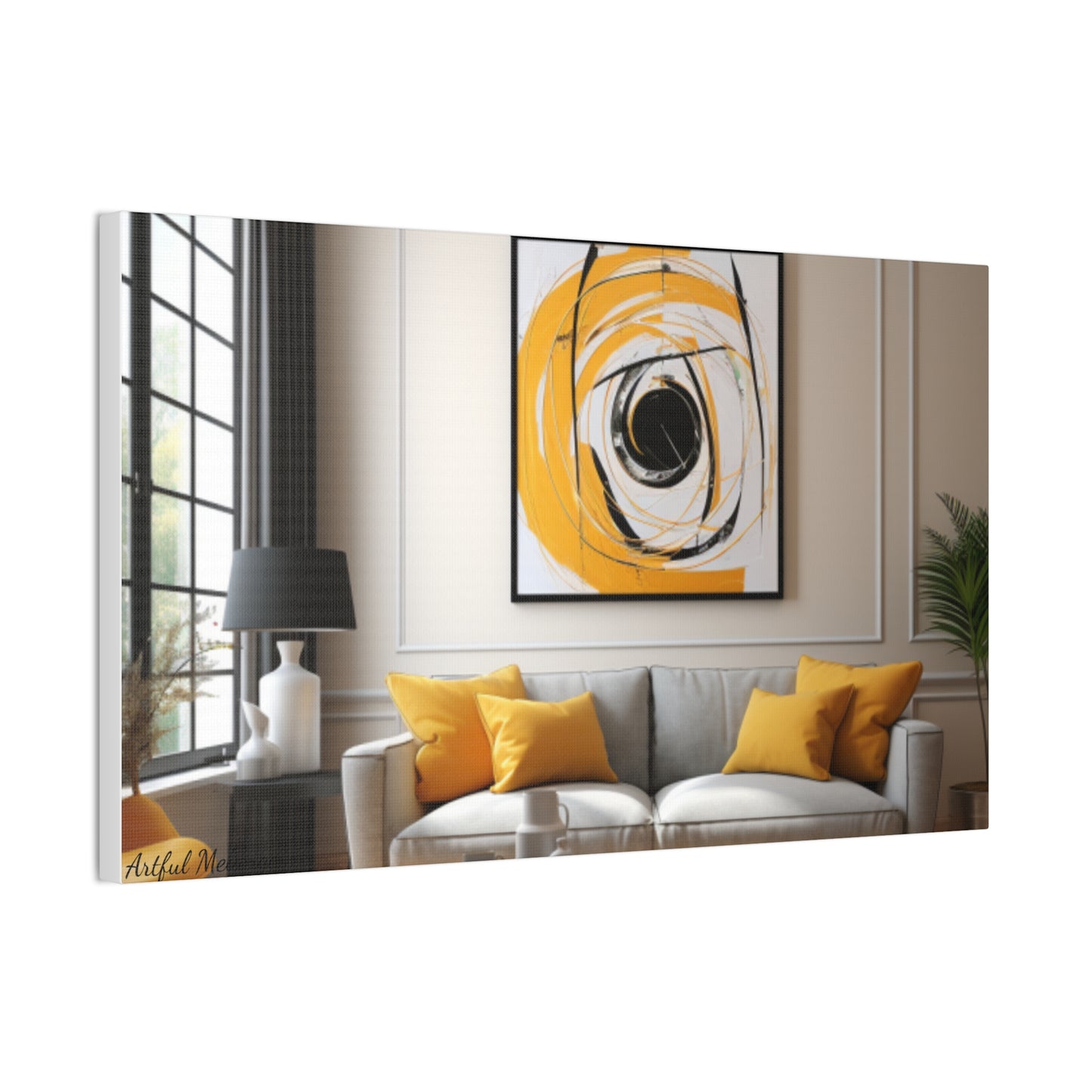 Timeless Elegance: Refined Yellow Hues Canvas Print for Sophisticated Living Spaces