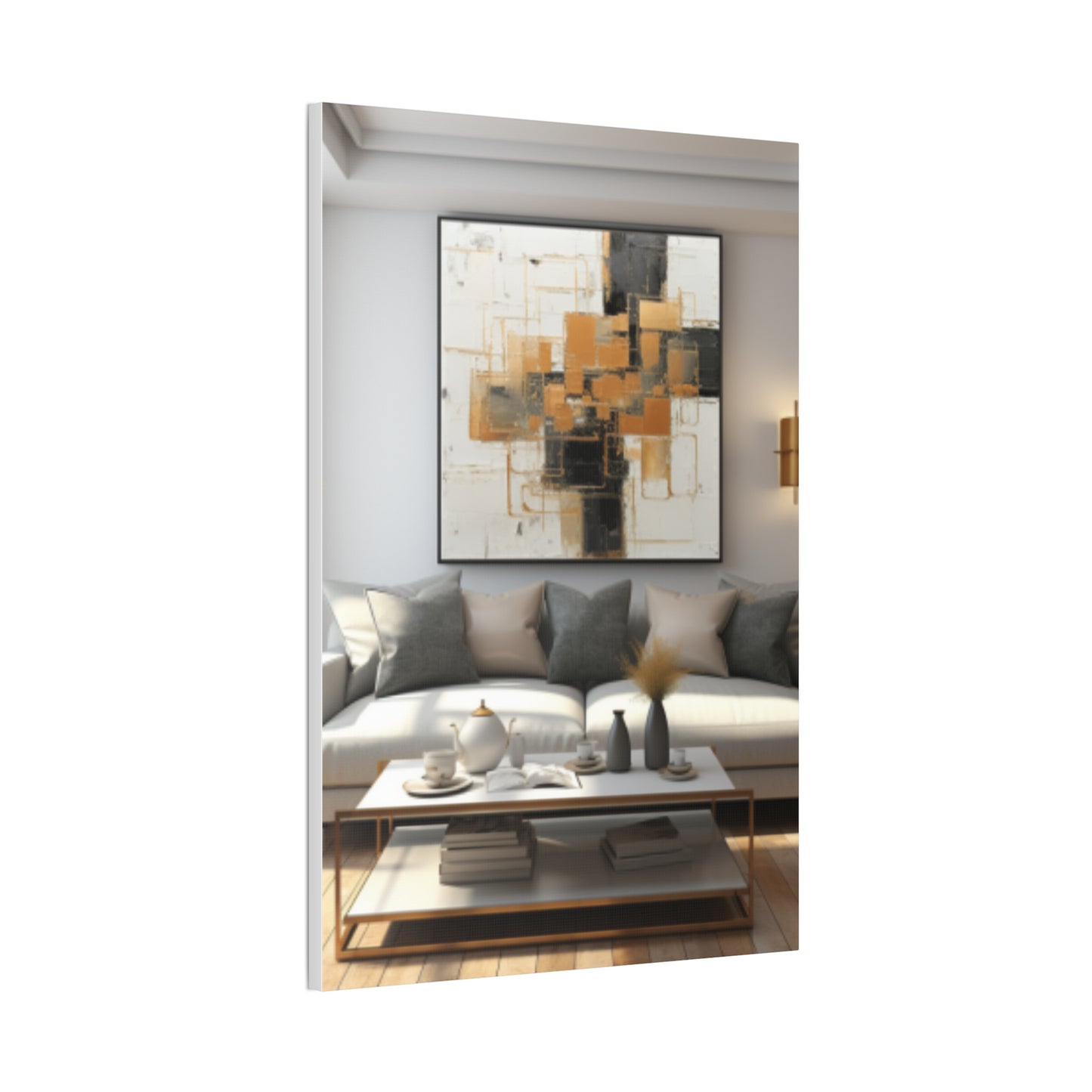 Gold and Black Elegance: A Symphony of Sophistication Canvas Print