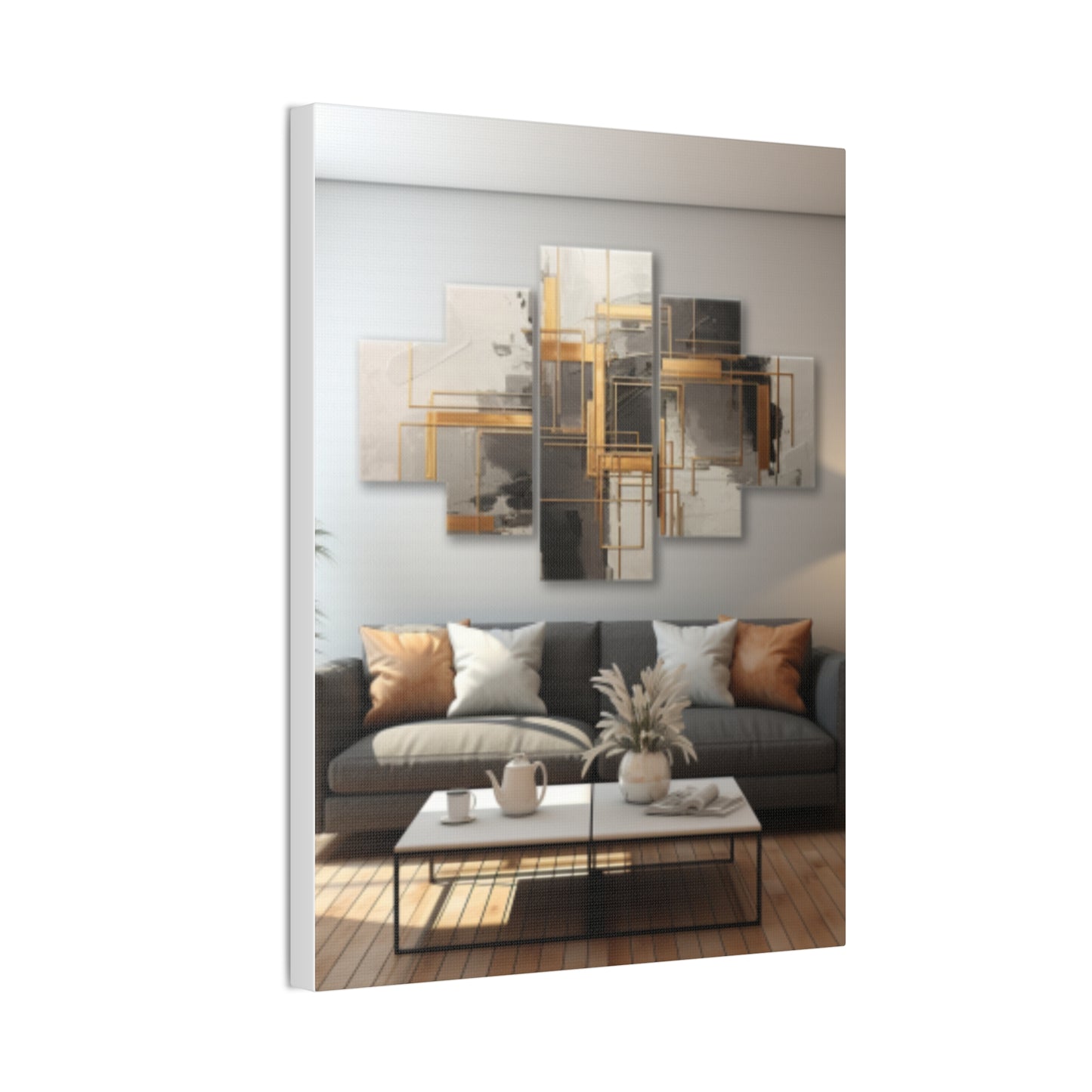 Gold and Black  Elegance: A Symphony of Sophistication Canvas Print