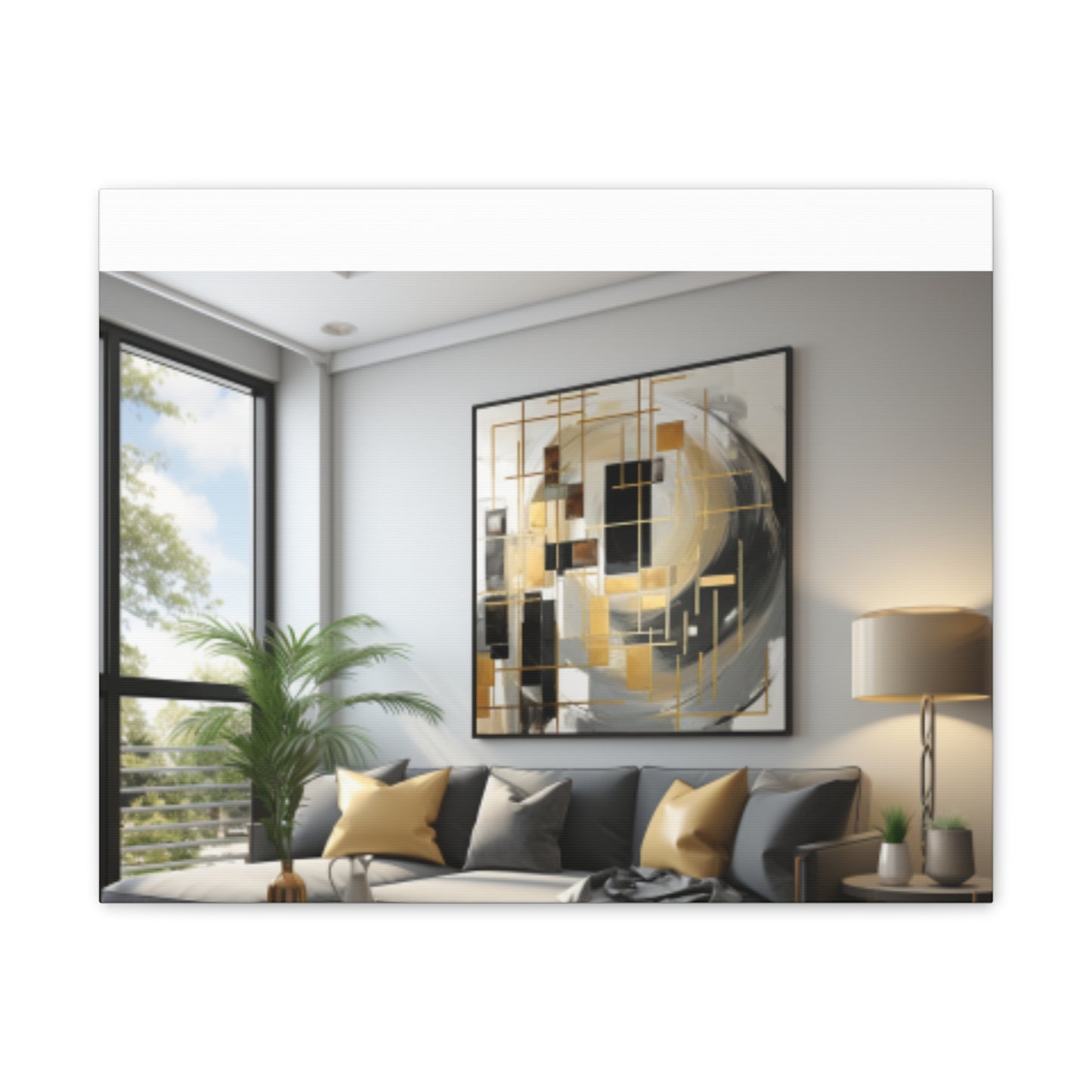 Gold and Black Elegance: A Symphony of Sophistication Canvas Print